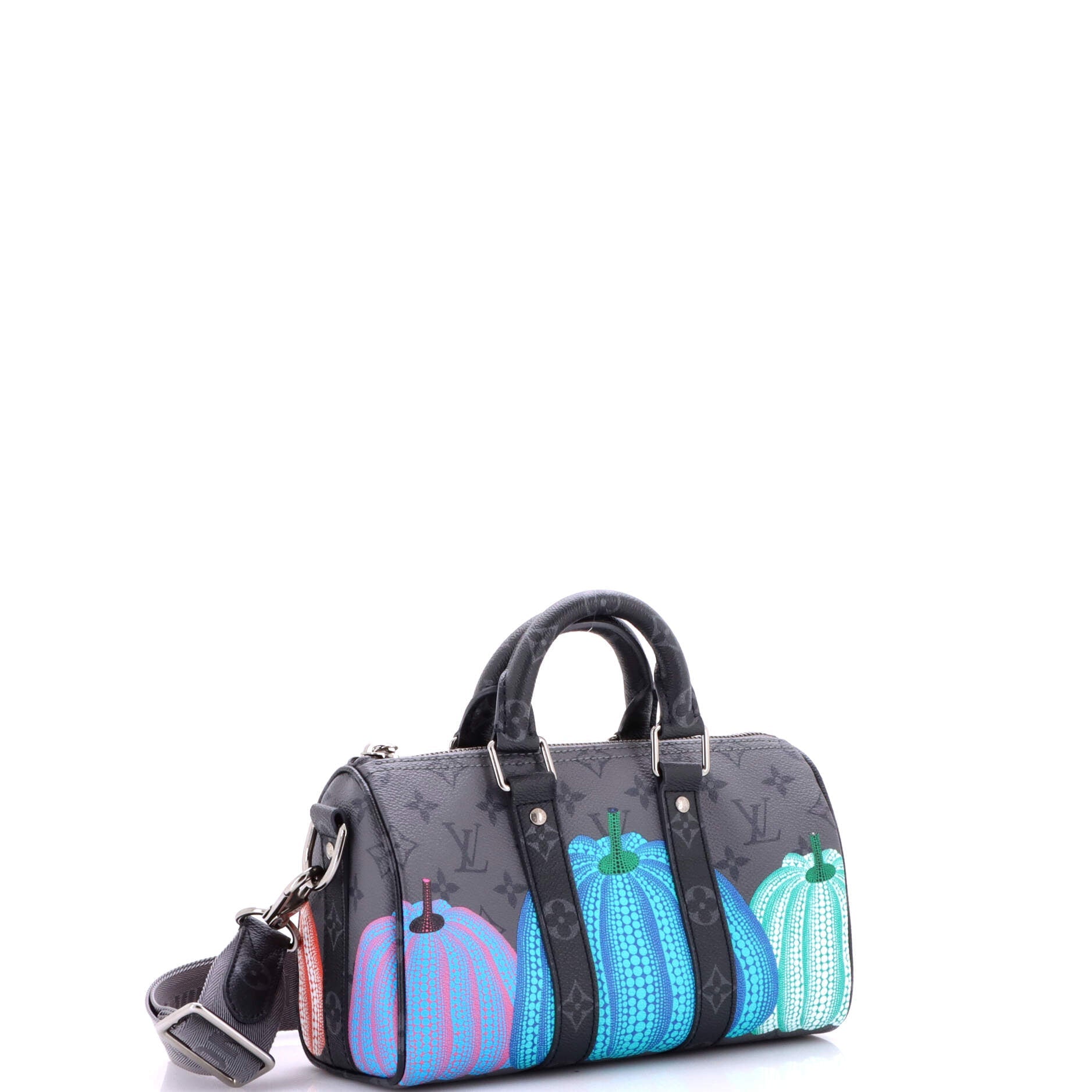 Keepall Bandouliere Bag Yayoi Kusama Pumpkins Reverse Monogram Eclipse Canvas 25