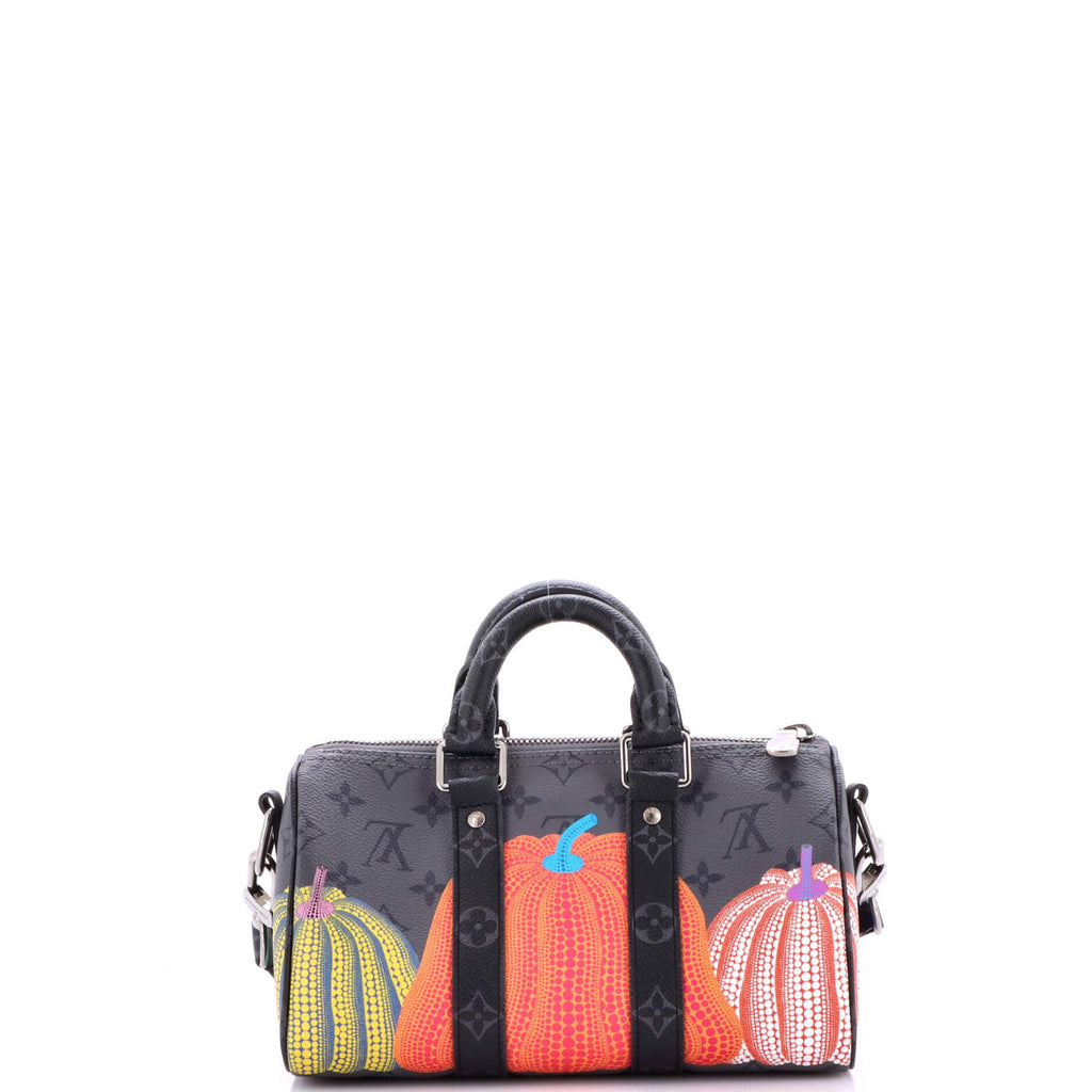 Keepall Bandouliere Bag Yayoi Kusama Pumpkins Reverse Monogram Eclipse Canvas 25
