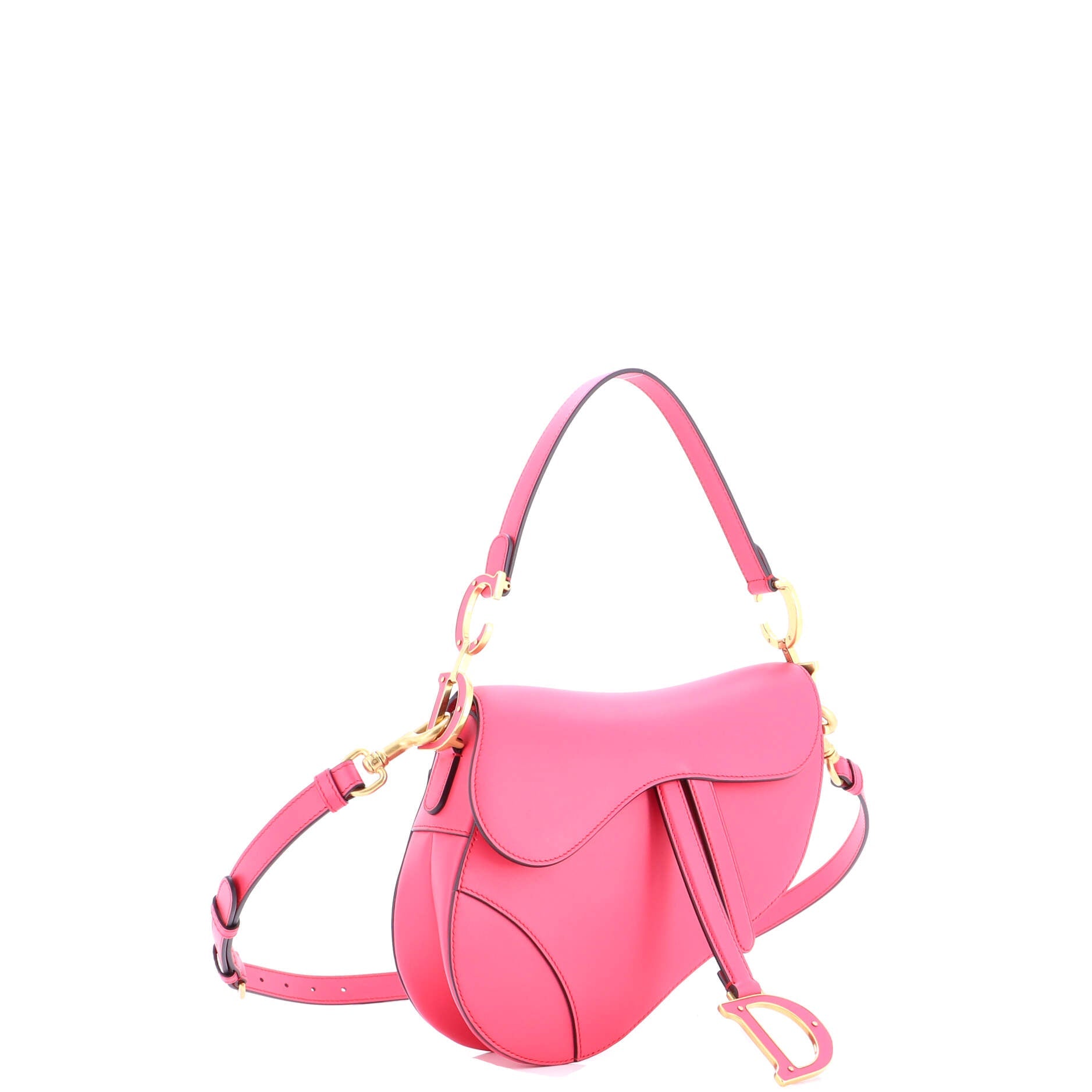 Saddle Handbag with Strap Leather Medium