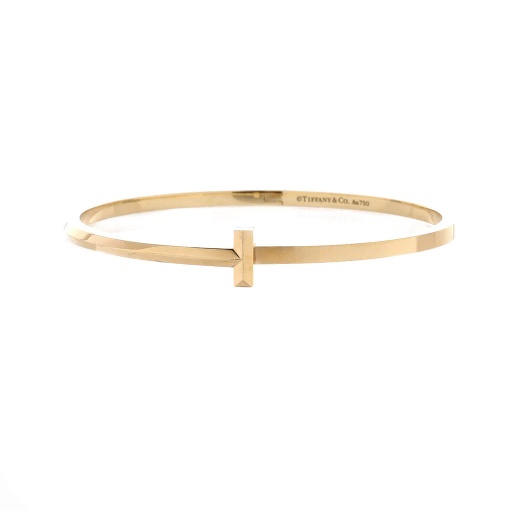 T1 Hinged Bangle Bracelet 18K Yellow Gold Narrow