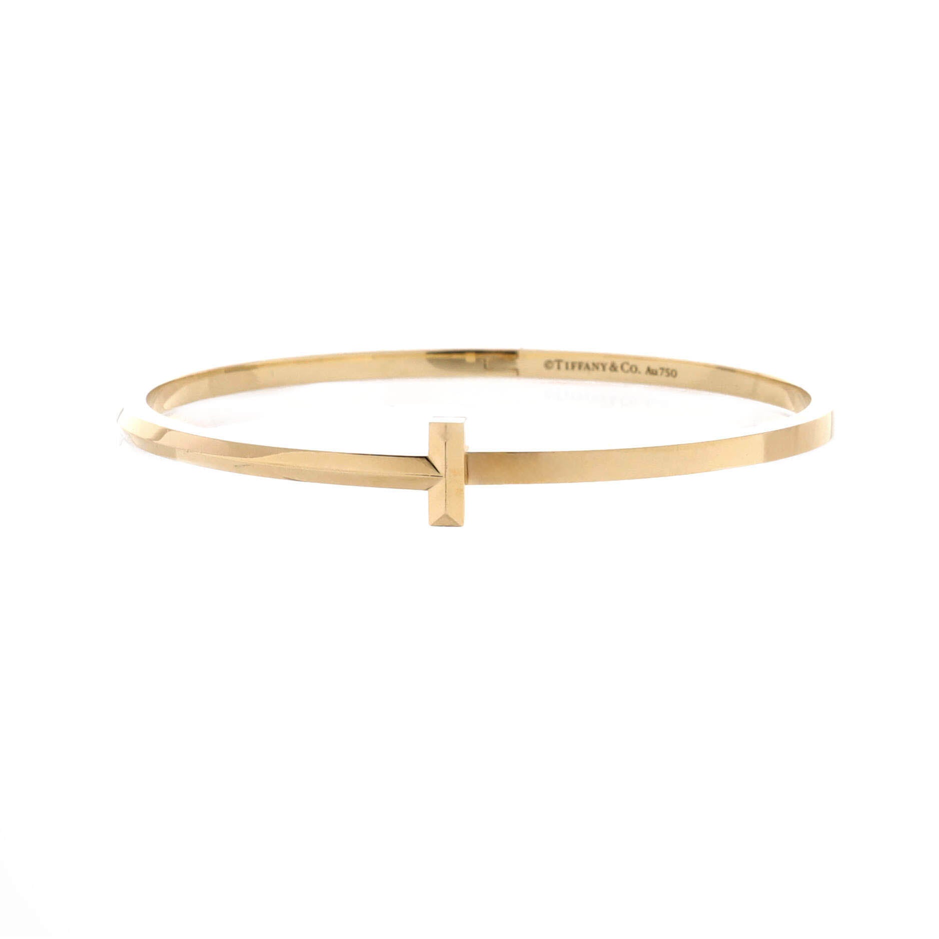 T1 Hinged Bangle Bracelet 18K Yellow Gold Narrow