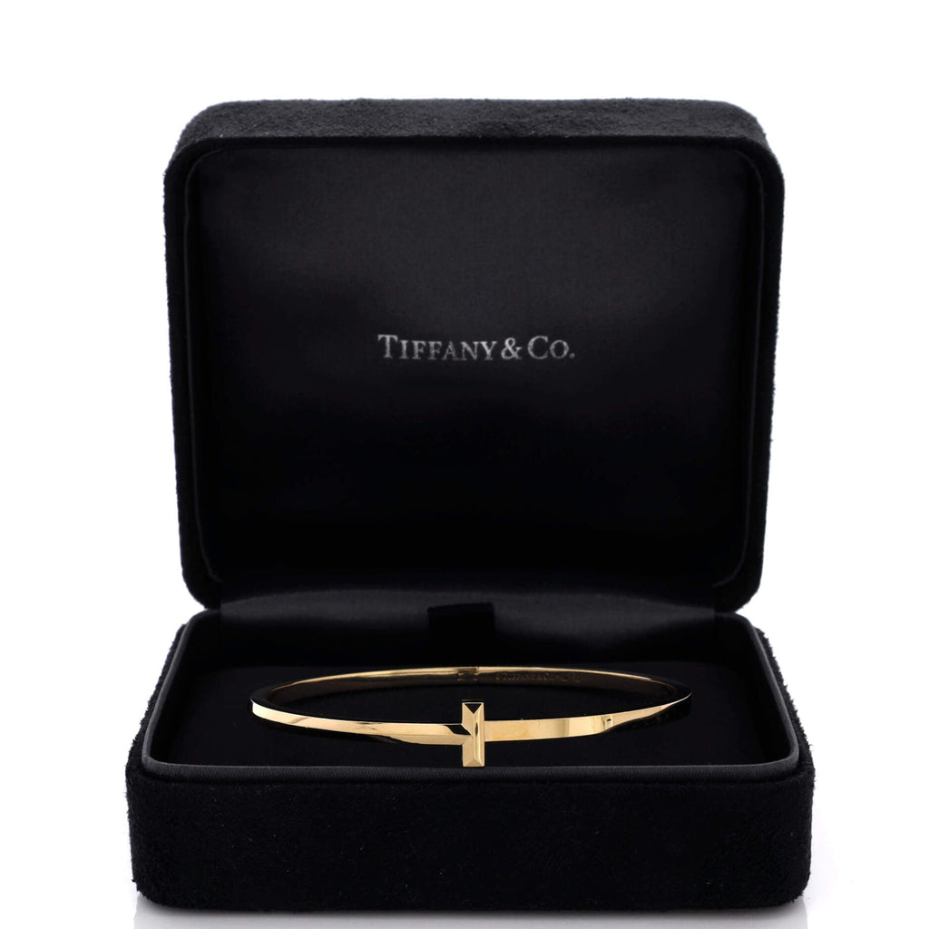 T1 Hinged Bangle Bracelet 18K Yellow Gold Narrow