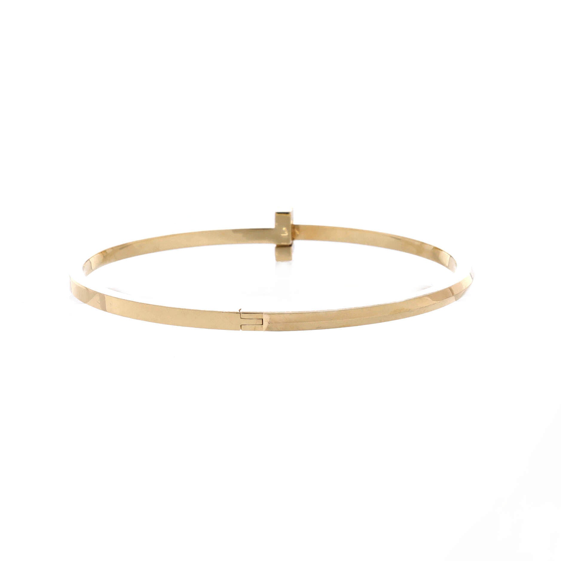 T1 Hinged Bangle Bracelet 18K Yellow Gold Narrow