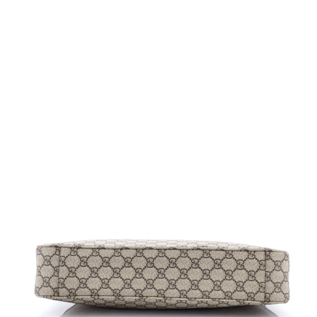 Emblem Shoulder Bag GG Coated Canvas with Leather Large