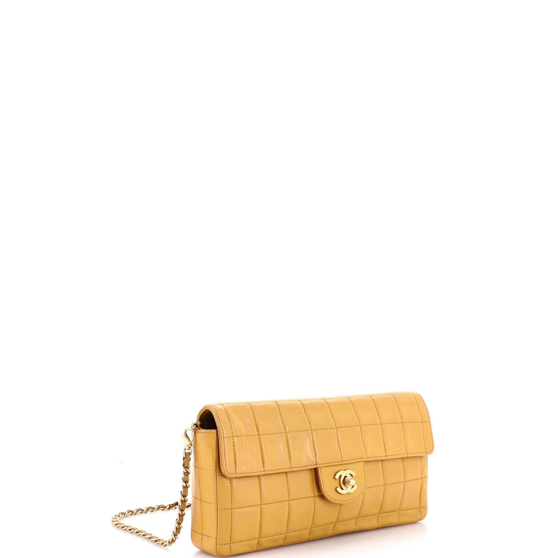 Chocolate Bar Flap Bag Quilted Lambskin East West