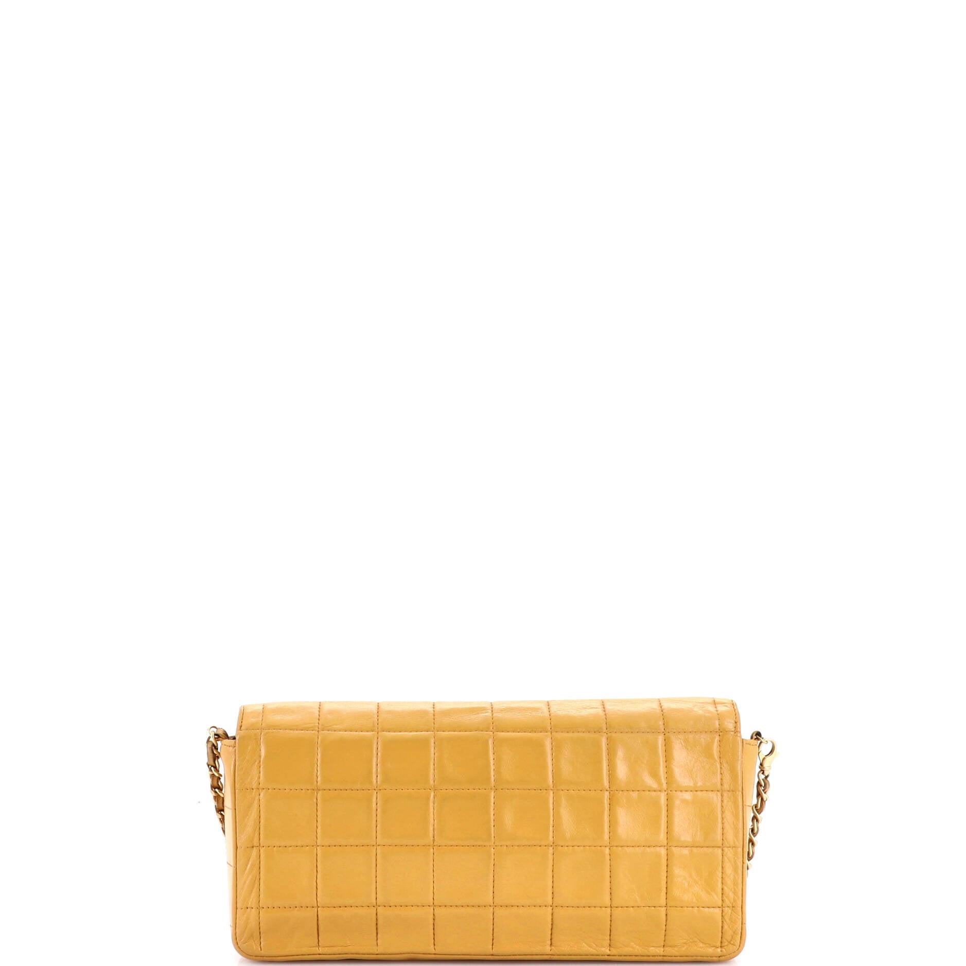 Chocolate Bar Flap Bag Quilted Lambskin East West