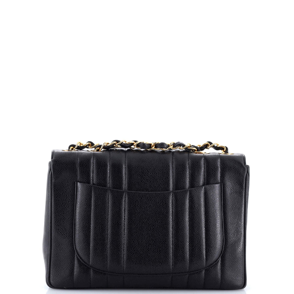 Vintage CC Chain Flap Bag Vertical Quilt Caviar Maxi