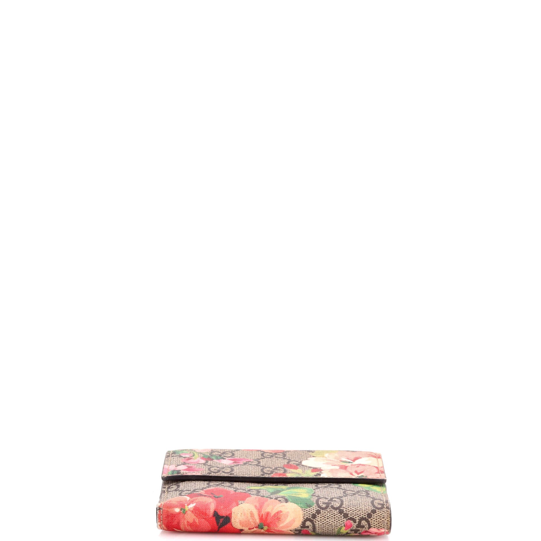 French Flap Wallet Blooms Print GG Coated Canvas
