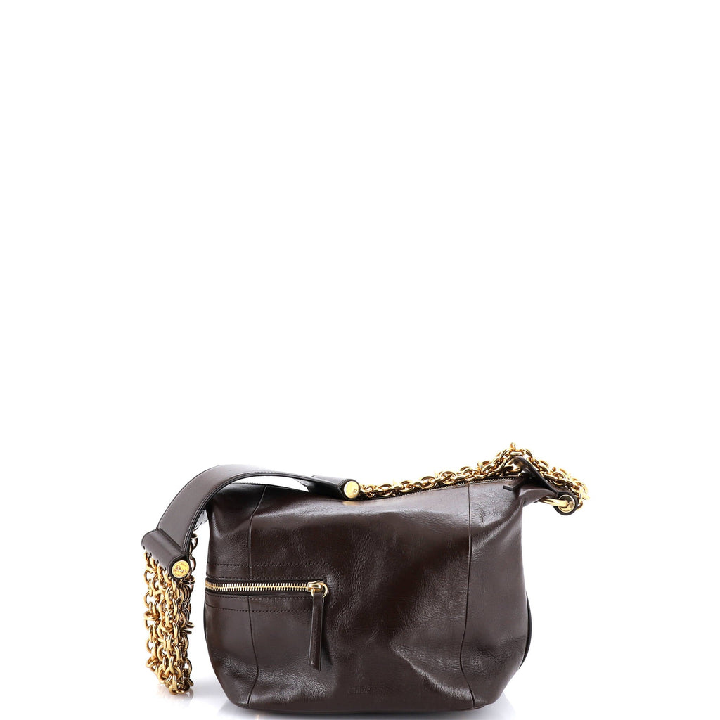 Multi Chain Camera Bag Leather Small