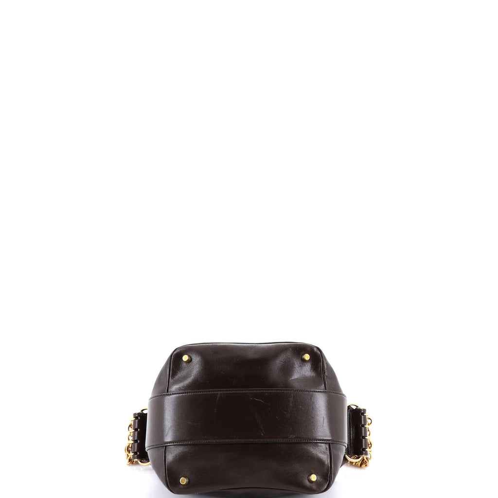 Multi Chain Camera Bag Leather Small