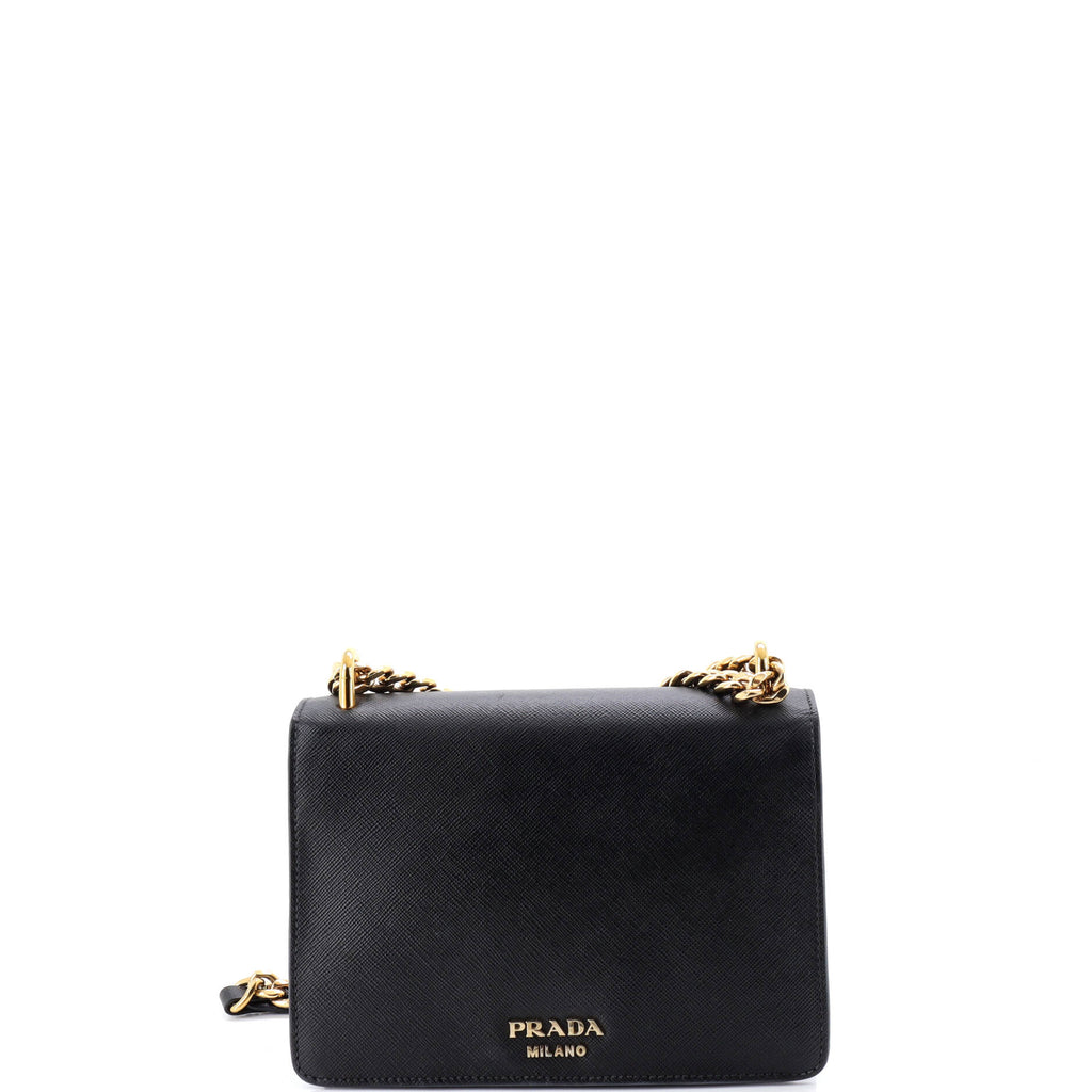 Envelope Flap Chain Shoulder bag Saffiano Leather Small