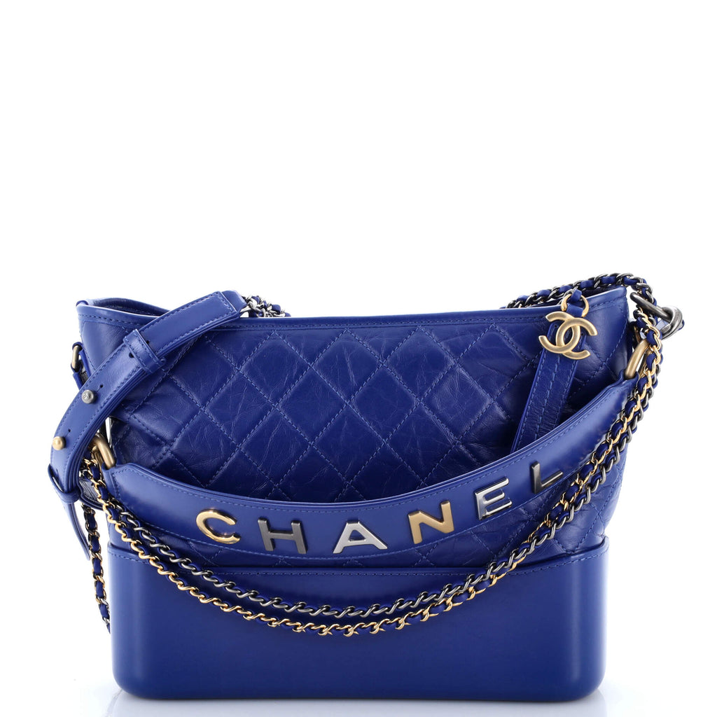 Gabrielle Hobo with Logo Handle Quilted Aged Calfskin Medium