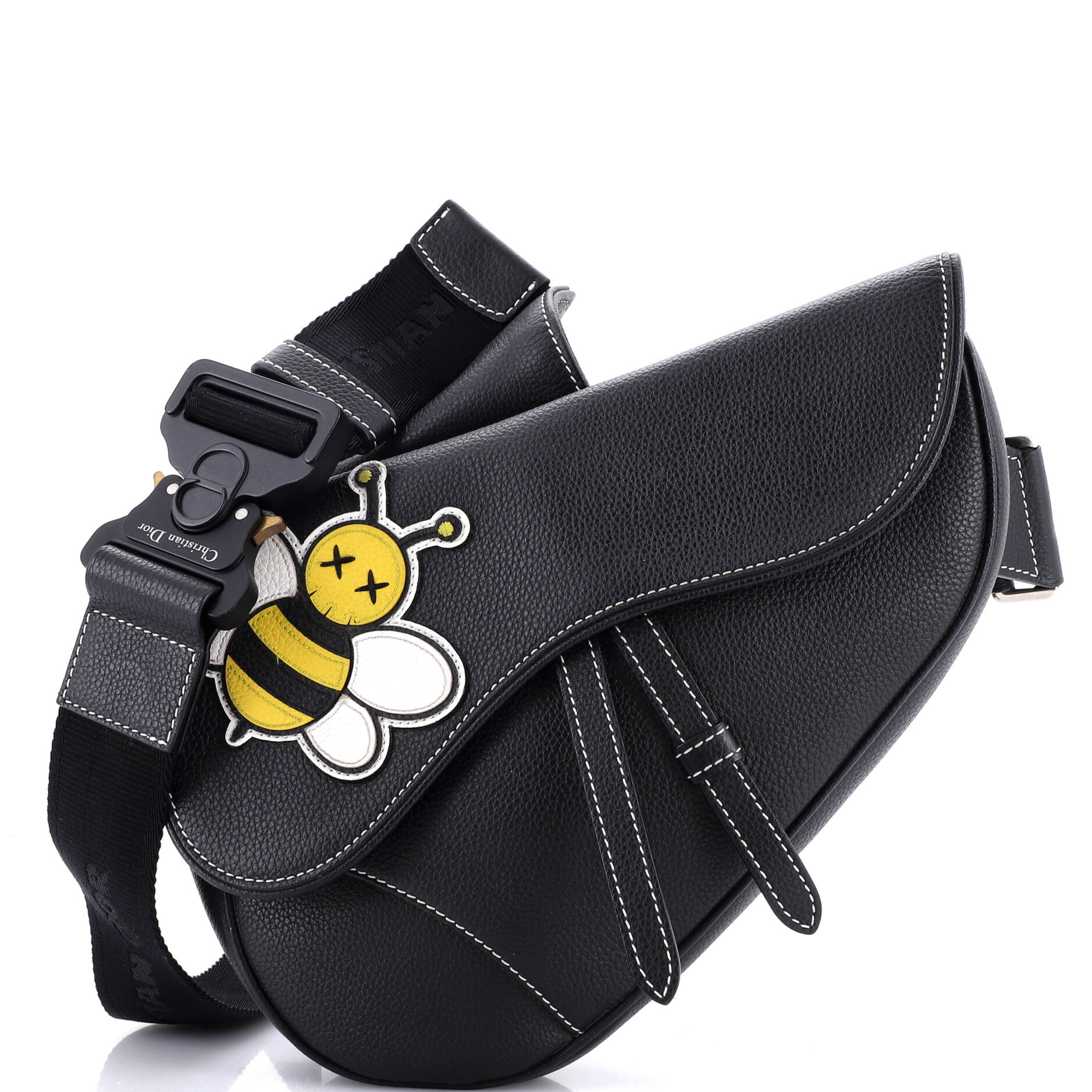 KAWS Saddle Crossbody Bag Leather with Applique