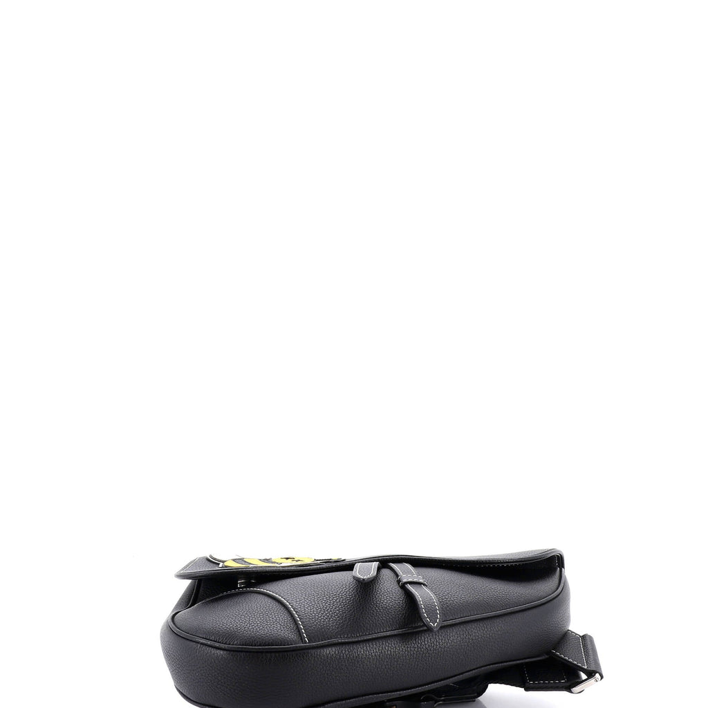 KAWS Saddle Crossbody Bag Leather with Applique
