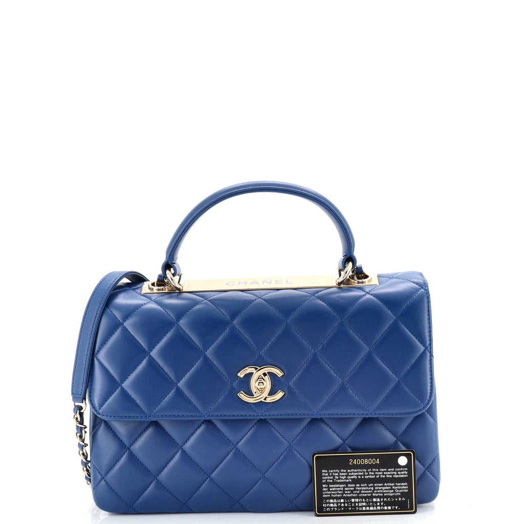 Trendy CC Top Handle Bag Quilted Lambskin Medium