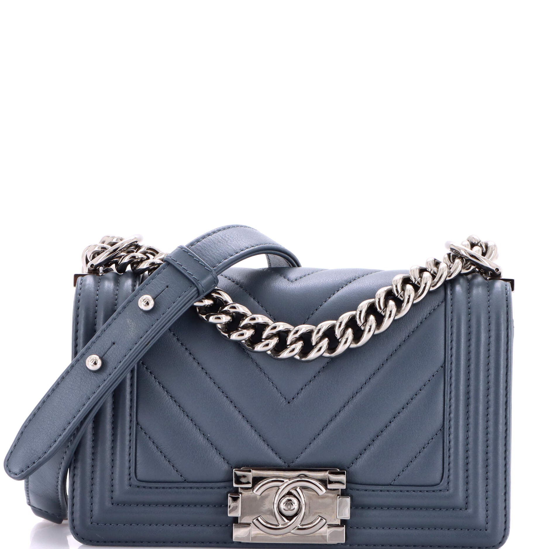 Boy Flap Bag Chevron Calfskin Small