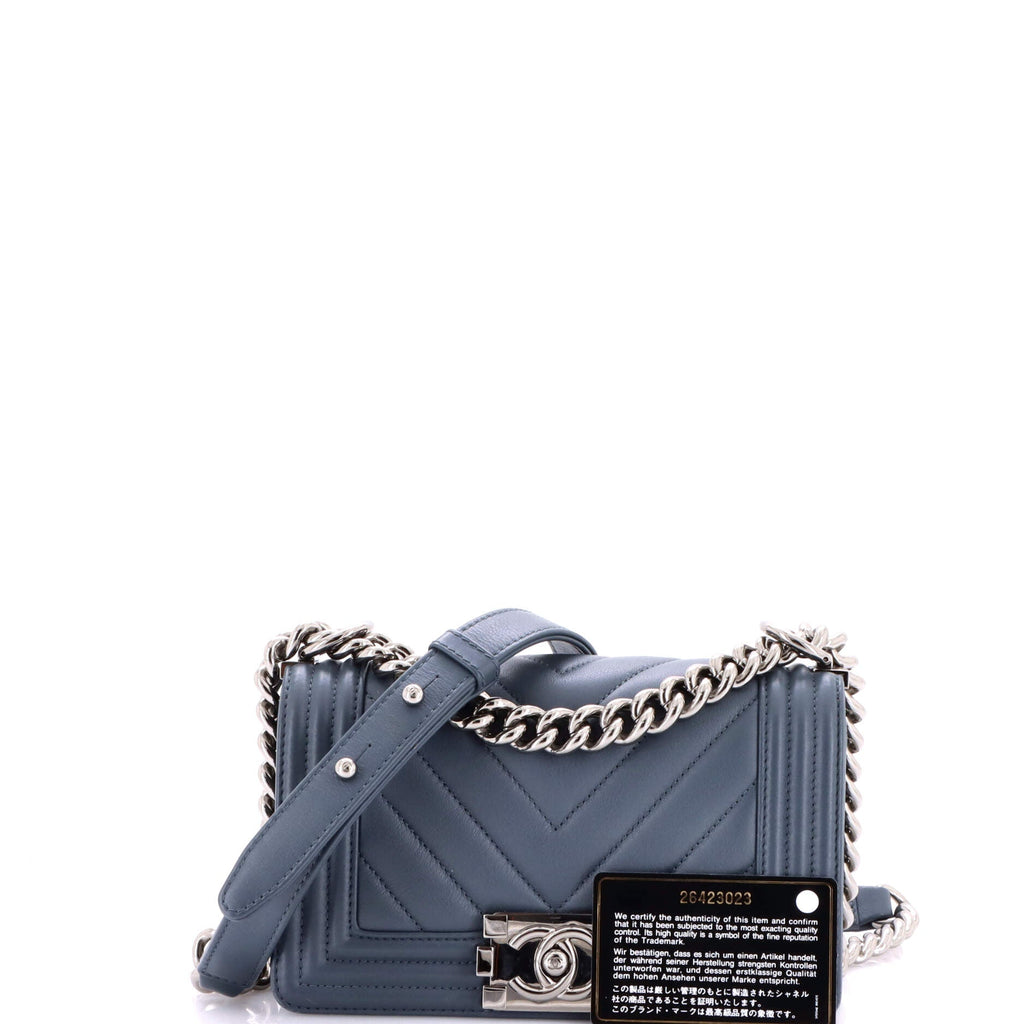 Boy Flap Bag Chevron Calfskin Small