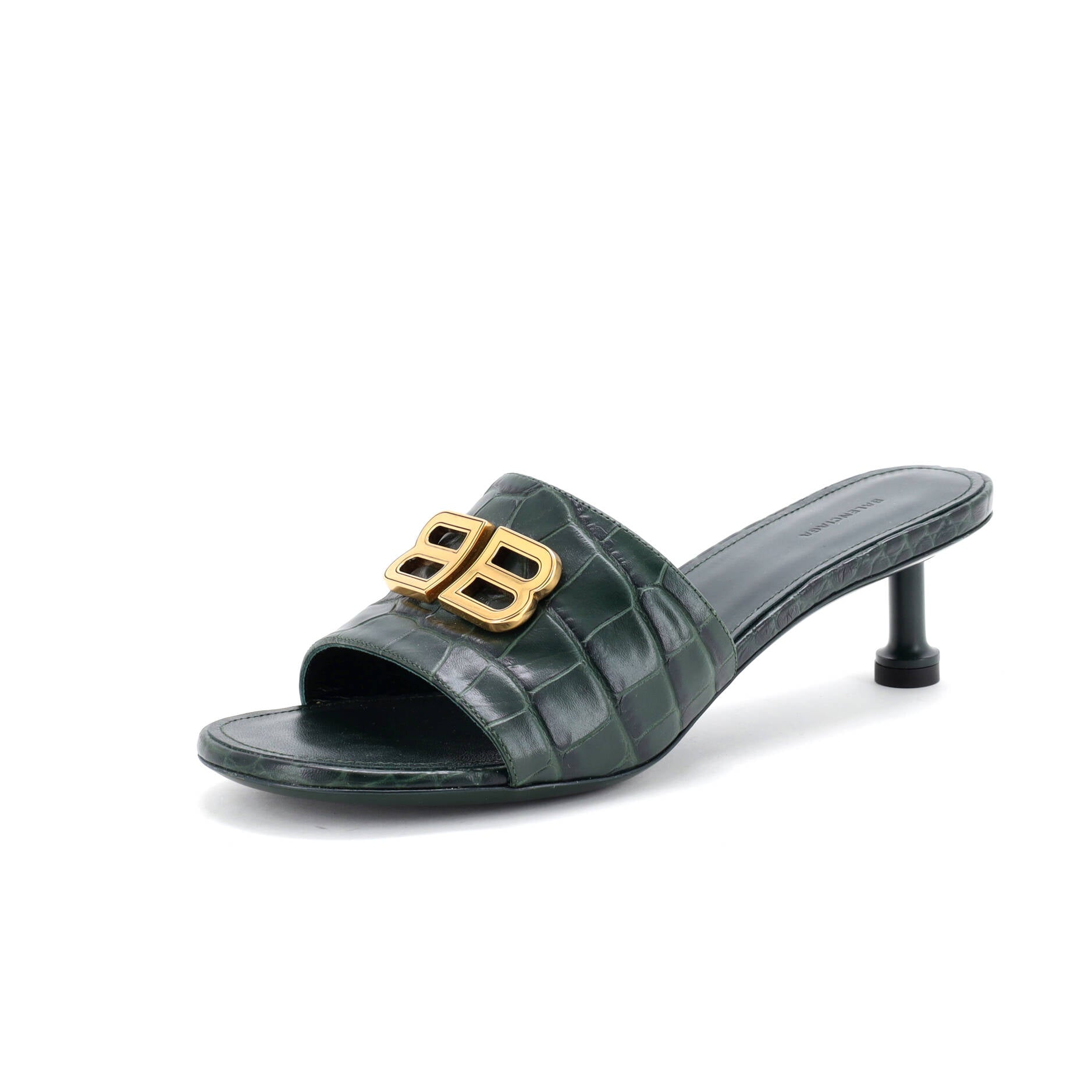 Women's BB Groupie Heeled Sandals Crocodile Embossed Leather