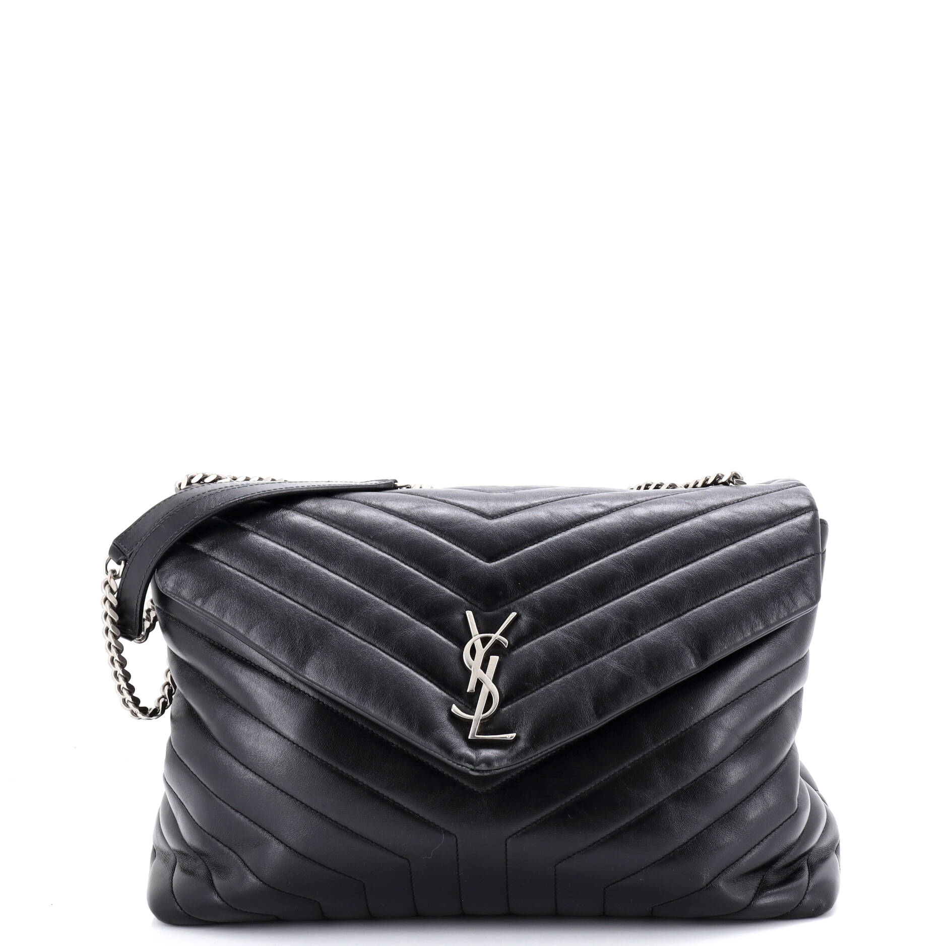 Loulou Shoulder Bag Matelasse Chevron Leather Large