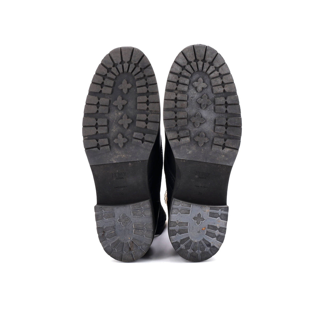Women's Rockoko Combat Boots Leather with Knit Stretch Fabric and Zucca Trim