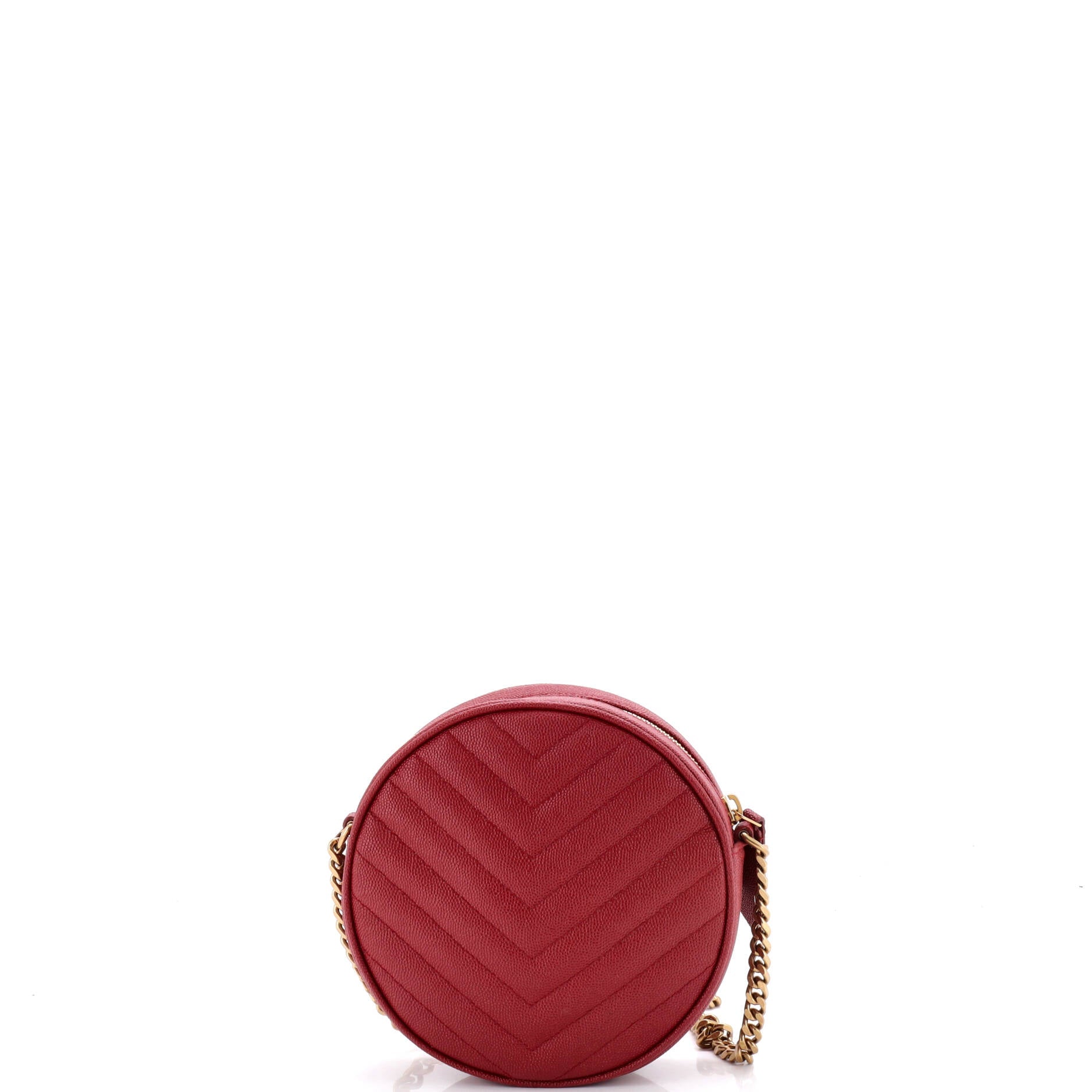 Vinyle Round Camera Bag Matelasse Chevron Leather