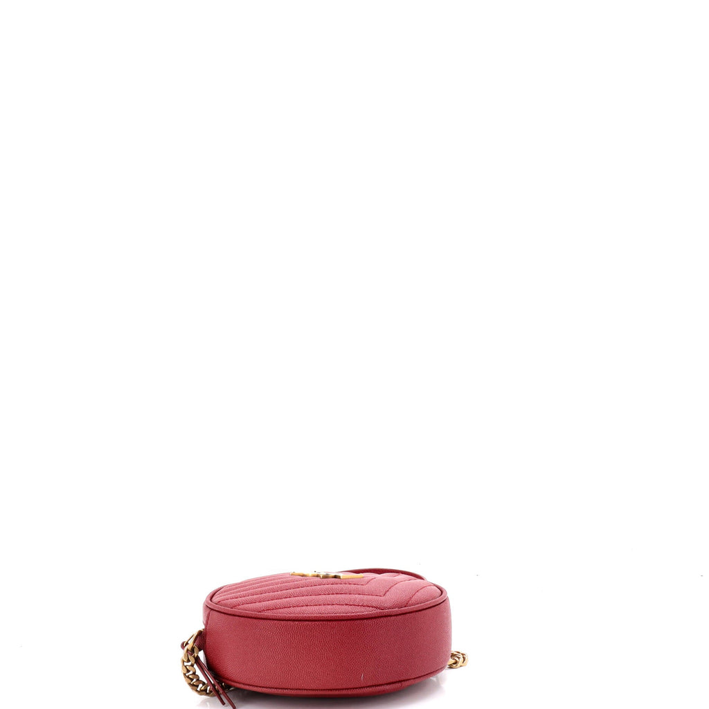 Vinyle Round Camera Bag Matelasse Chevron Leather