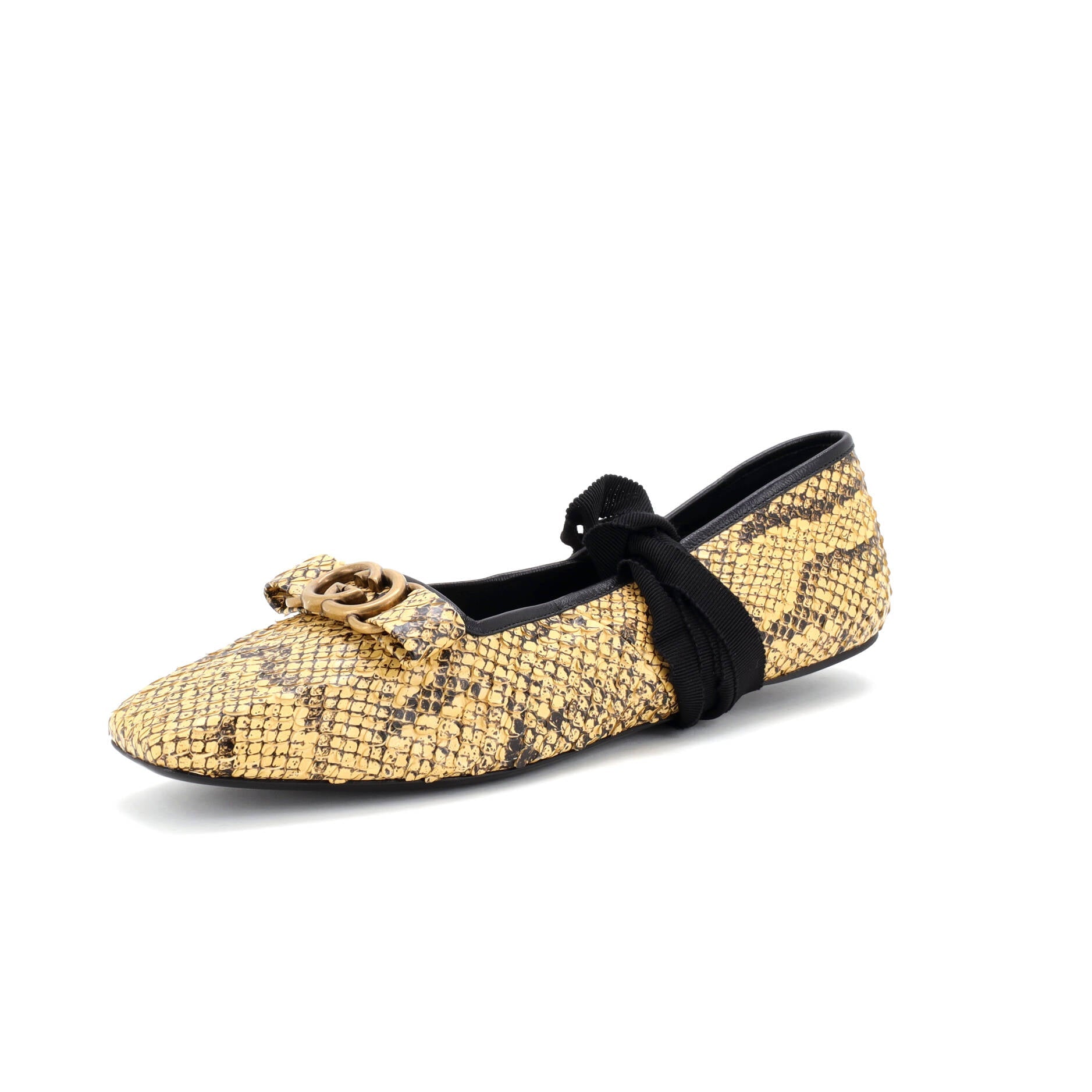 Women's Evi Interlocking G Ballet Flats Snakeskin