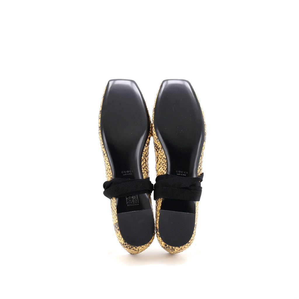 Women's Evi Interlocking G Ballet Flats Snakeskin