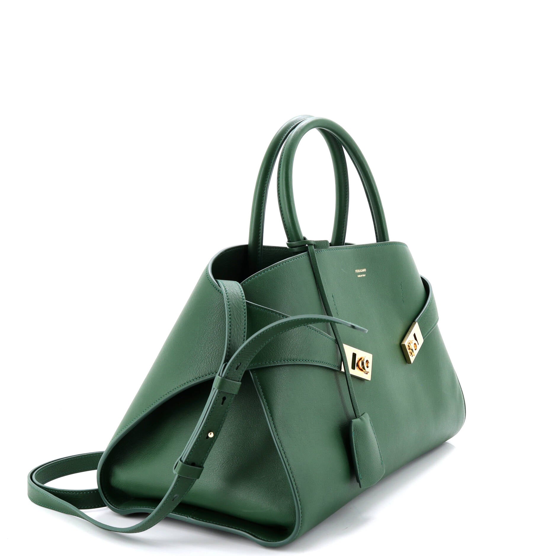 Hug Top Handle Bag Leather Large