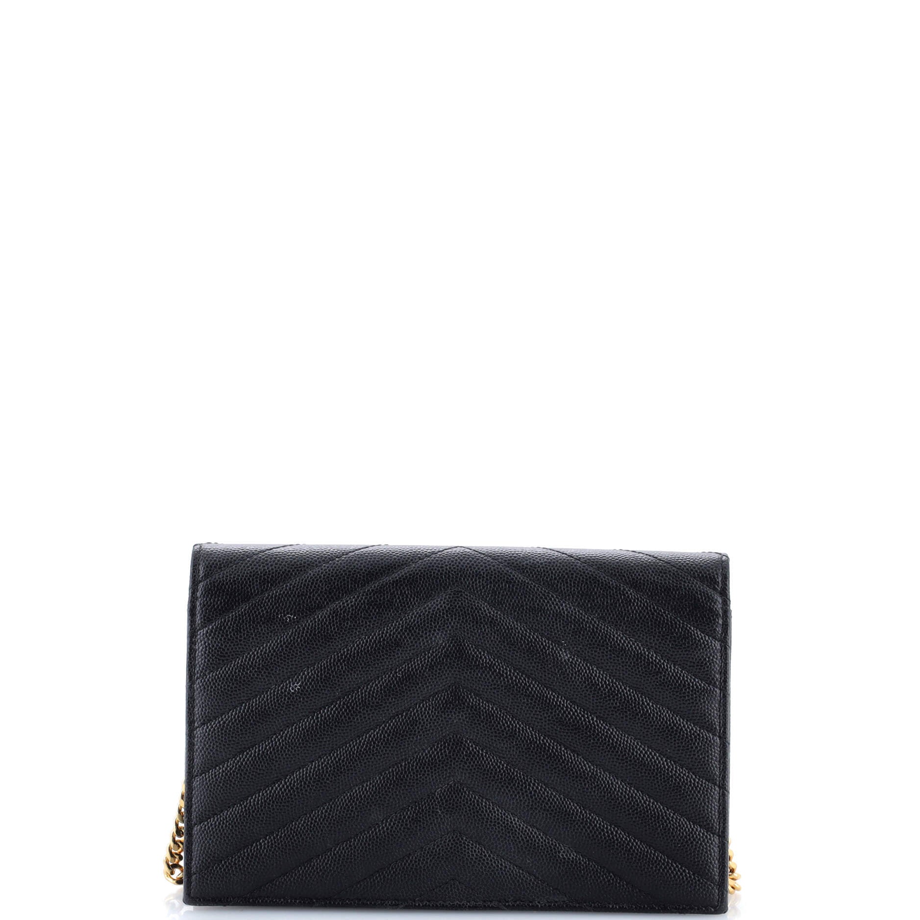 Classic Monogram Wallet on Chain Matelasse Chevron Leather Small