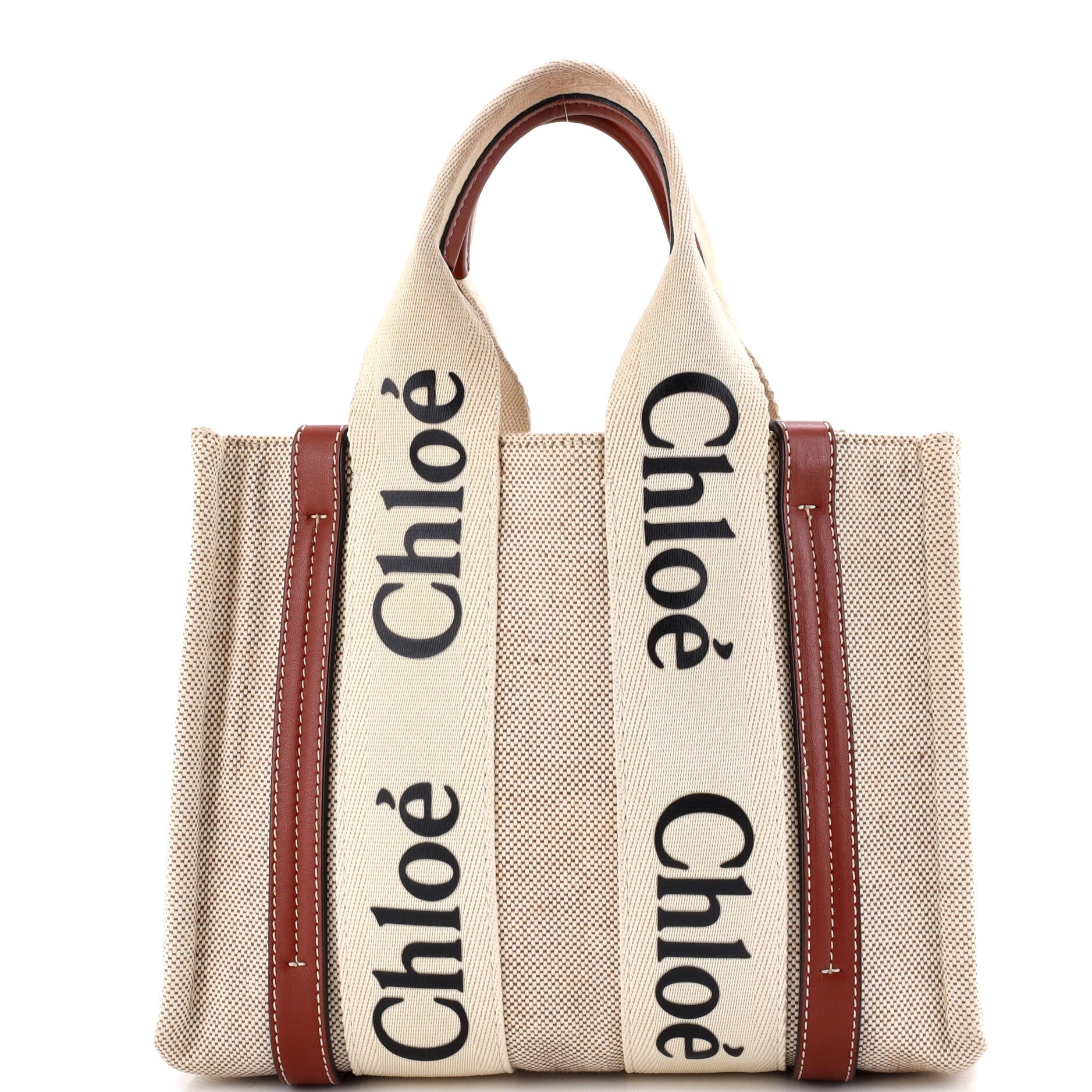 Woody Tote Canvas with Leather Small