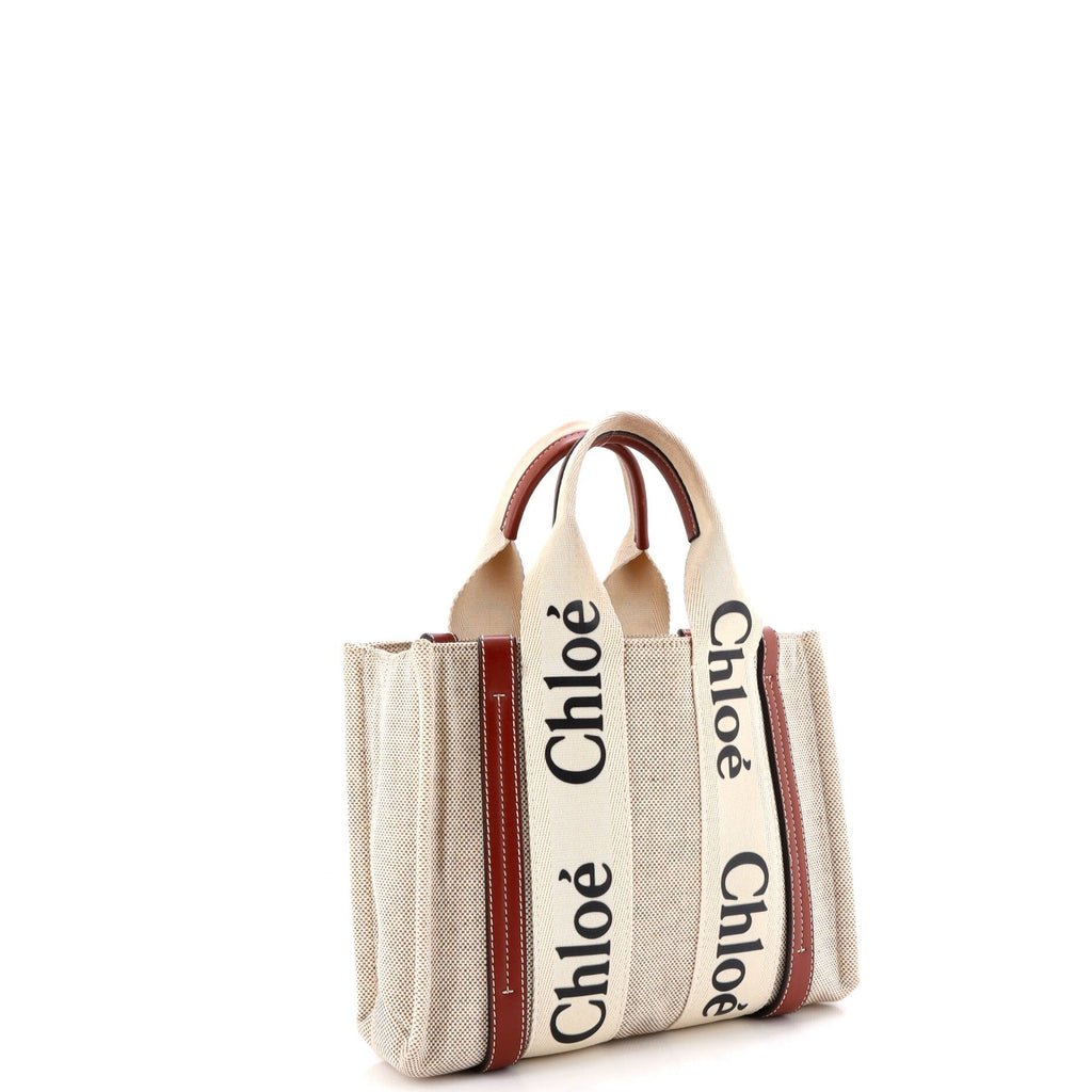 Woody Tote Canvas with Leather Small