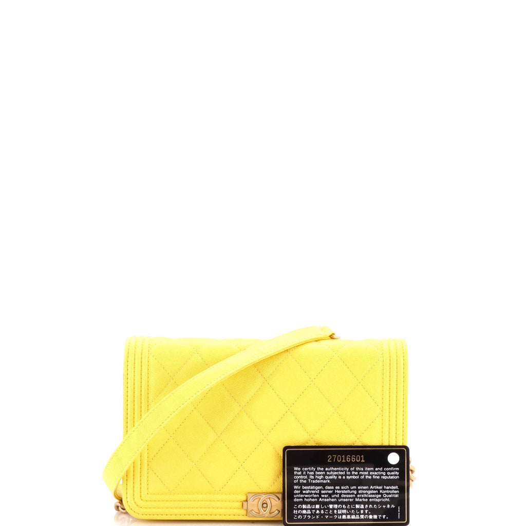 Boy Wallet on Chain Quilted Caviar
