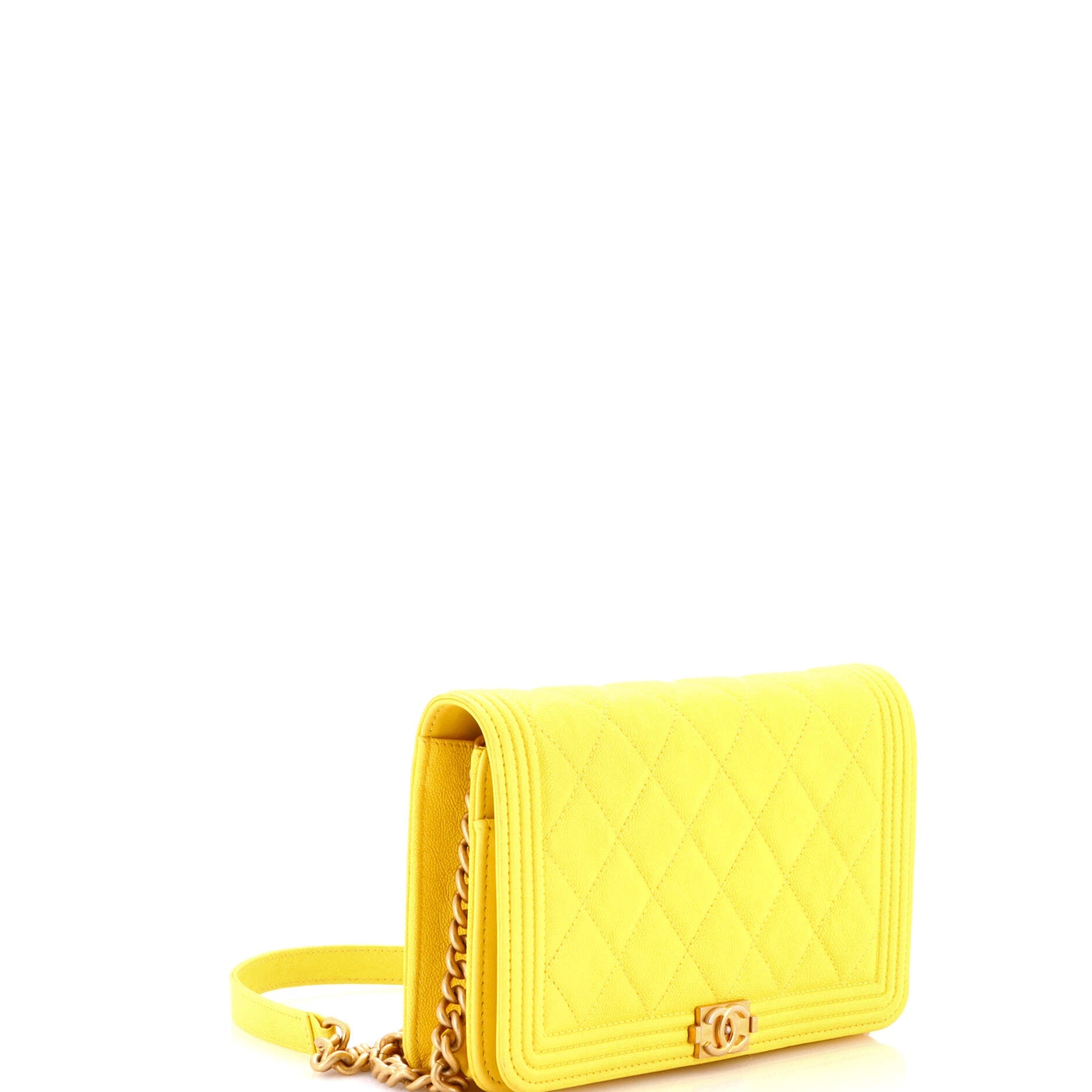 Boy Wallet on Chain Quilted Caviar