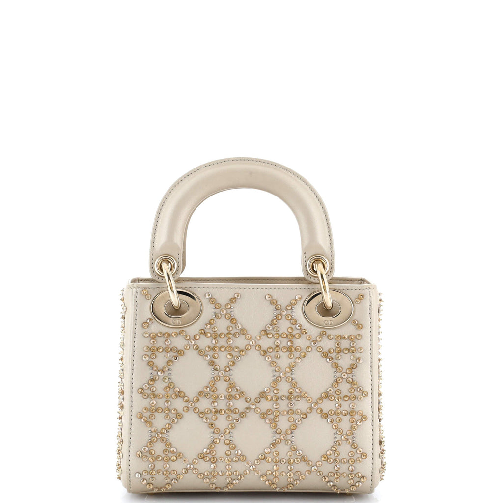 Lady Dior Chain Bag Crystal Embellished Cannage Quilt Leather Mini