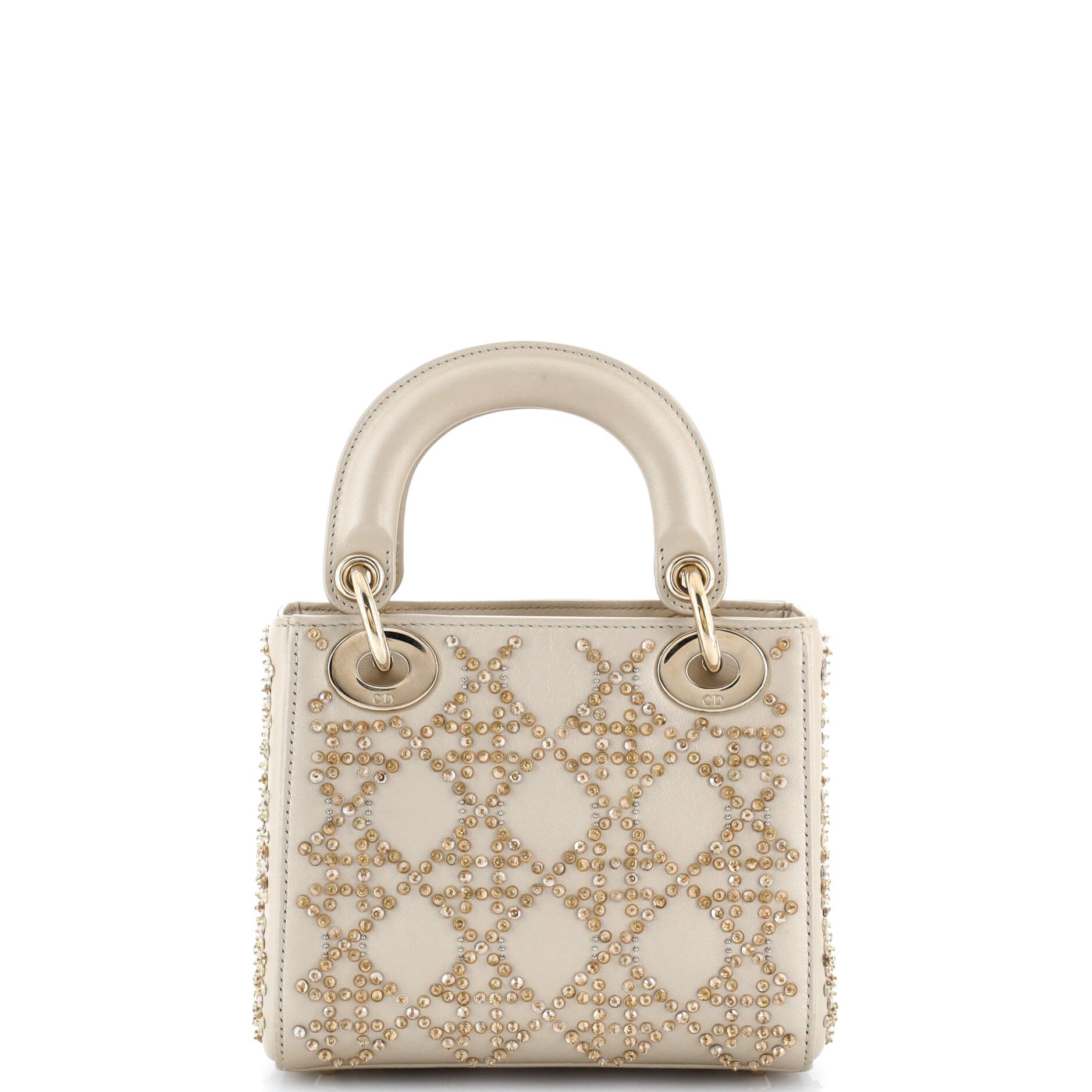 Lady Dior Chain Bag Crystal Embellished Cannage Quilt Leather Mini