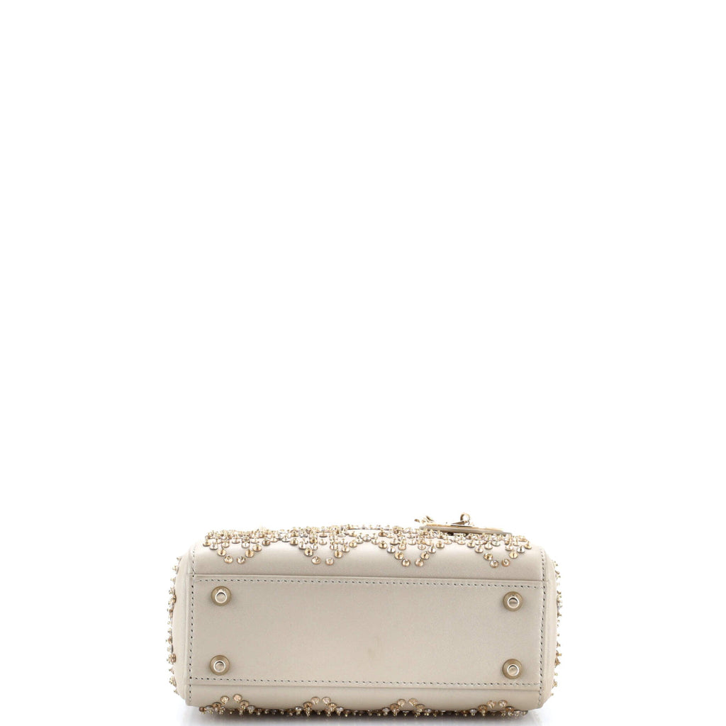 Lady Dior Chain Bag Crystal Embellished Cannage Quilt Leather Mini