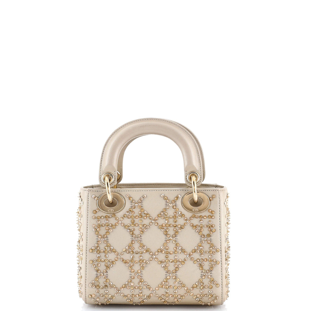 Lady Dior Chain Bag Crystal Embellished Cannage Quilt Leather Mini