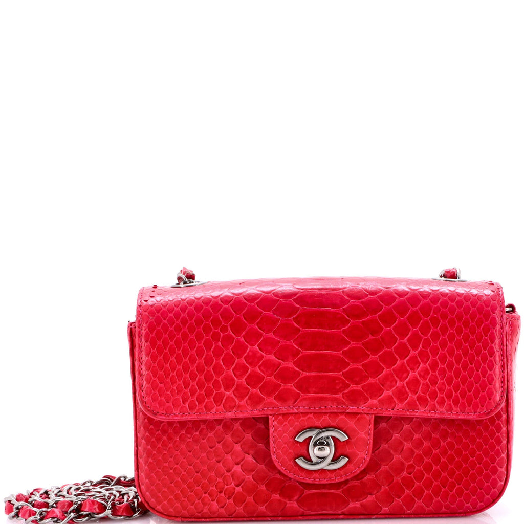 Classic Single Flap Bag Python Mini