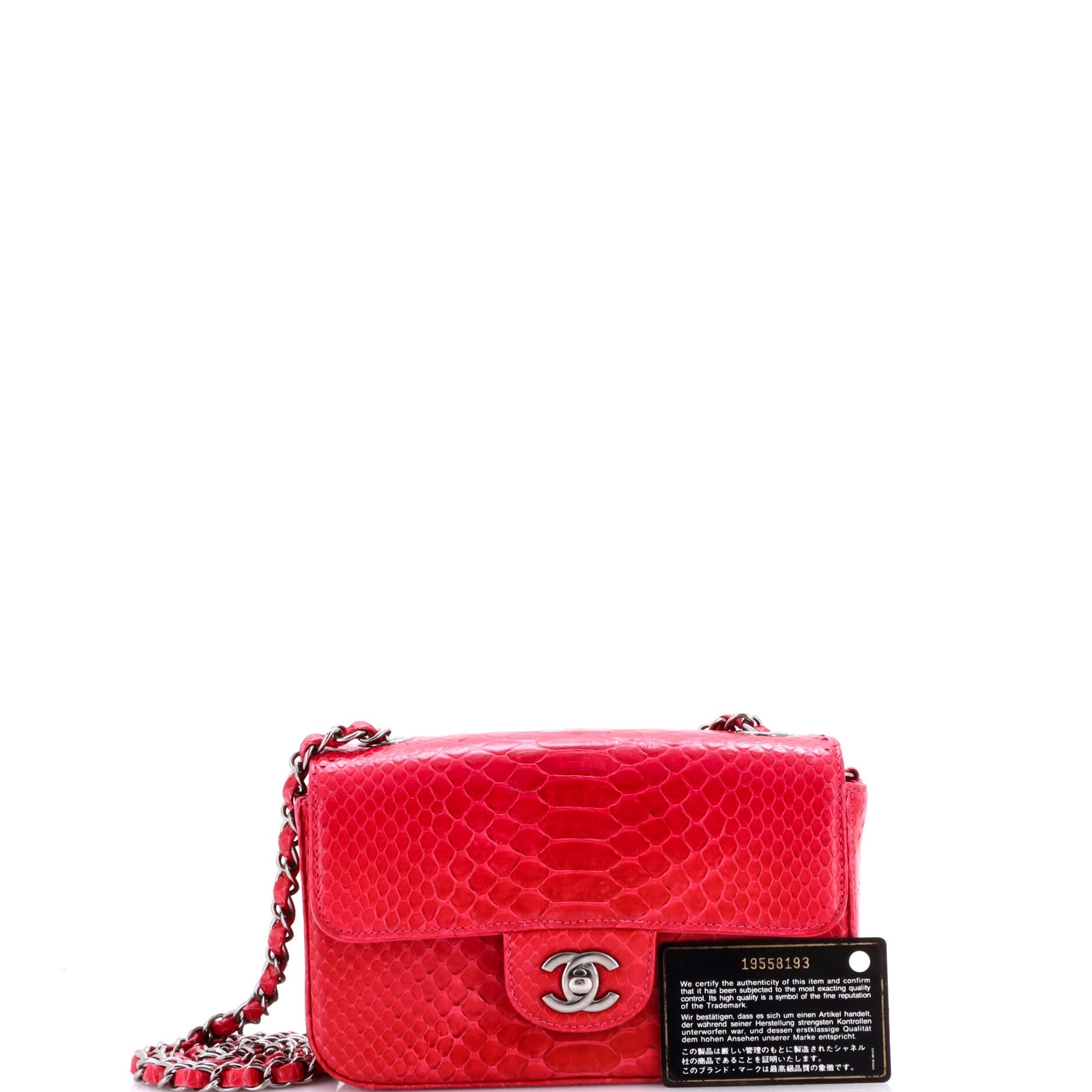 Classic Single Flap Bag Python Mini
