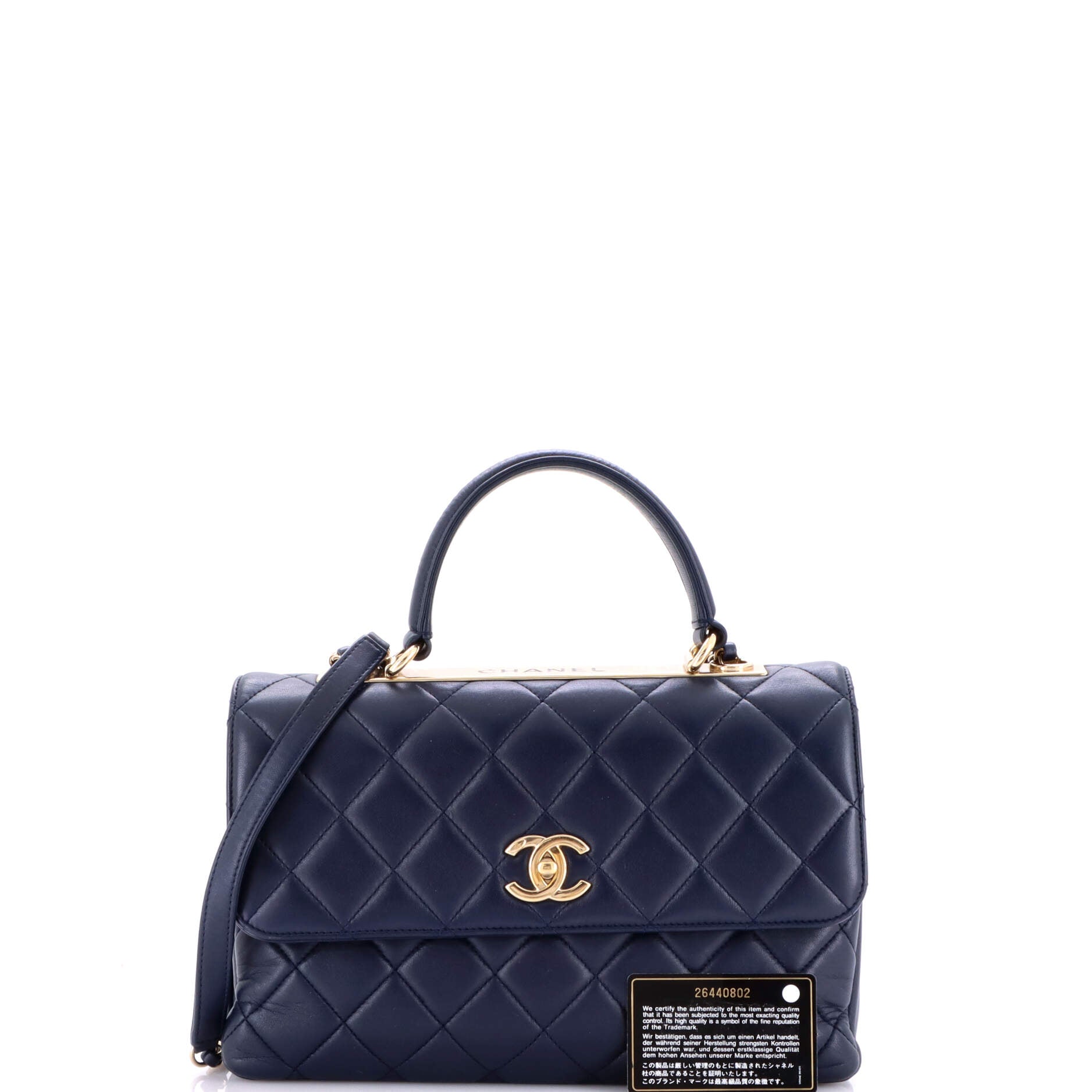 Trendy CC Top Handle Bag Quilted Lambskin Medium