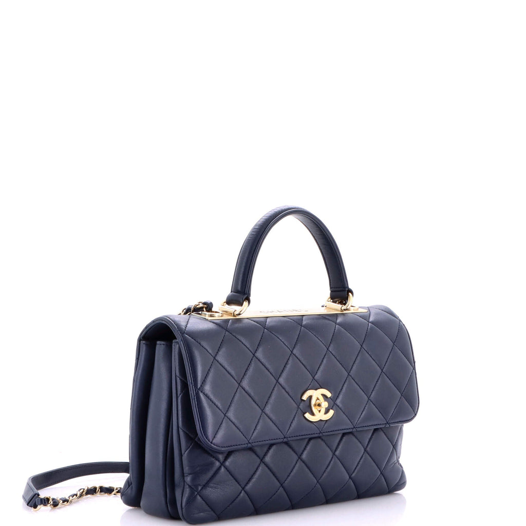 Trendy CC Top Handle Bag Quilted Lambskin Medium