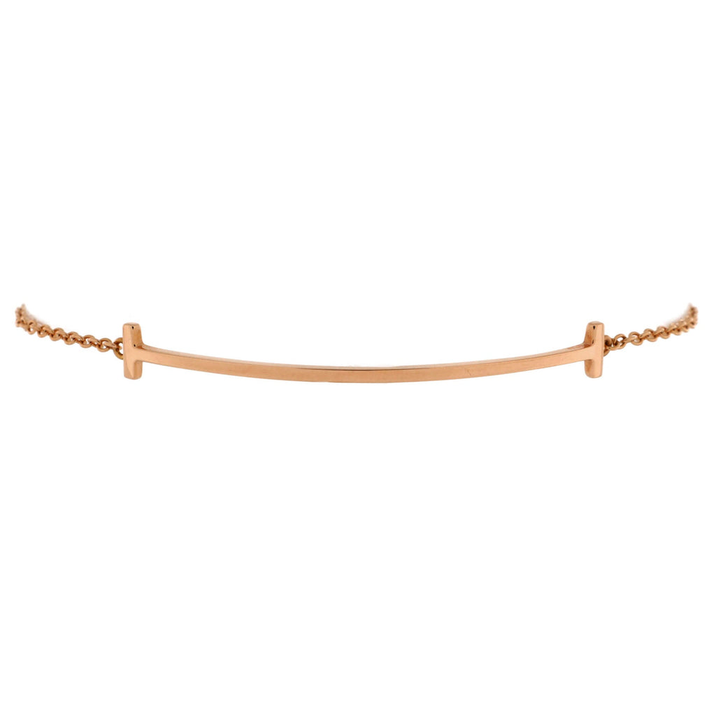T Smile Chain Bracelet 18K Rose Gold Medium
