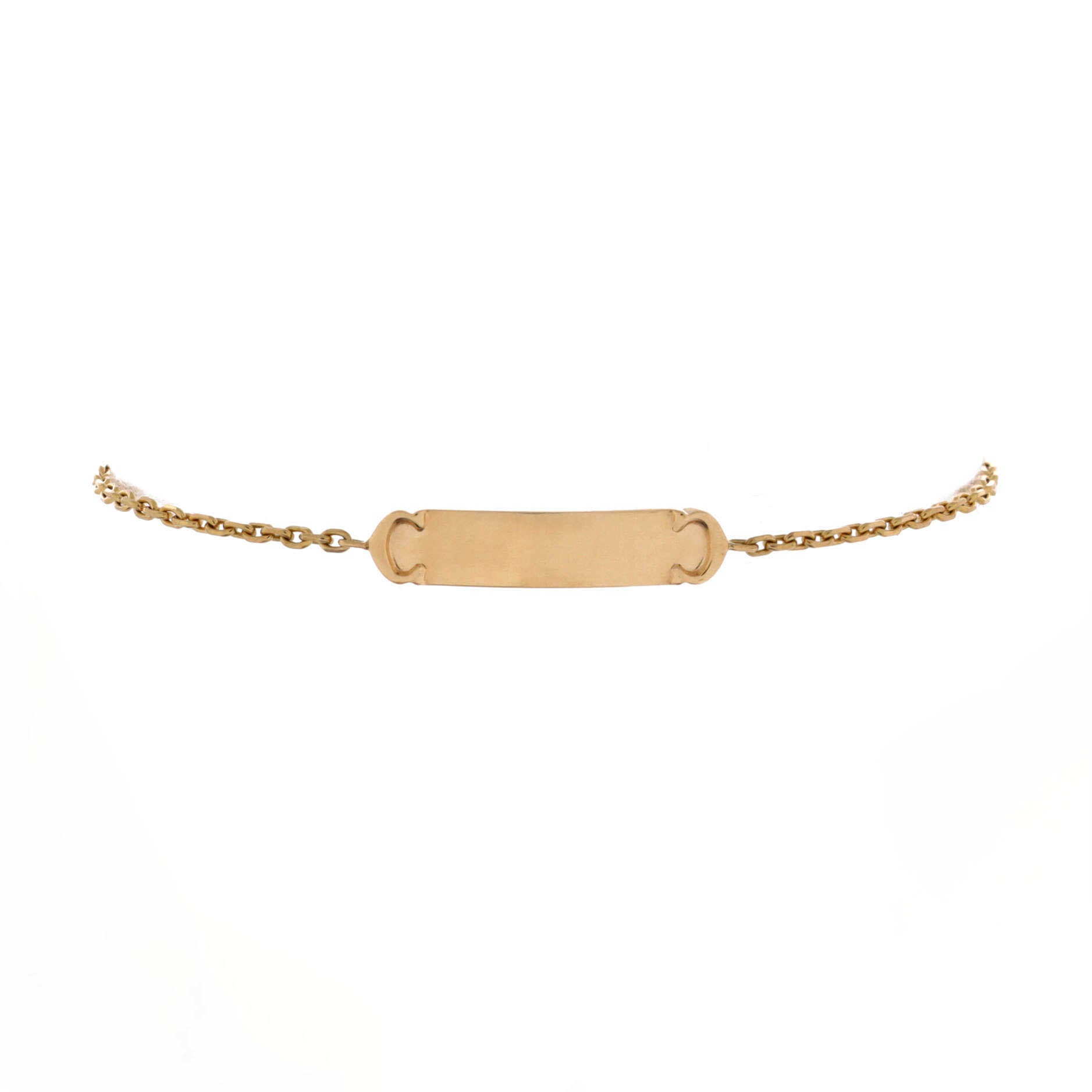C Logo Plaque Chain Bracelet 18K Yellow Gold