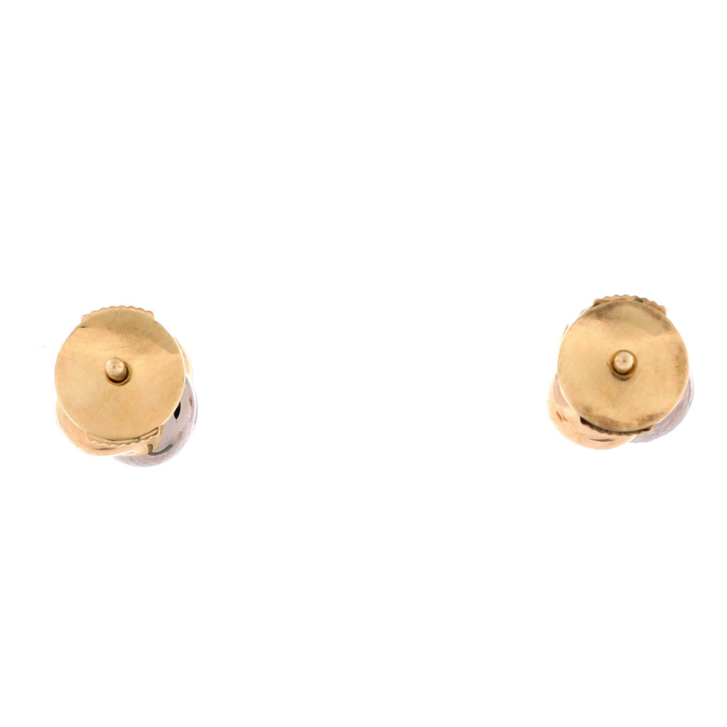 Trinity Stud Earrings 18K Tricolor Gold with Diamond Mini