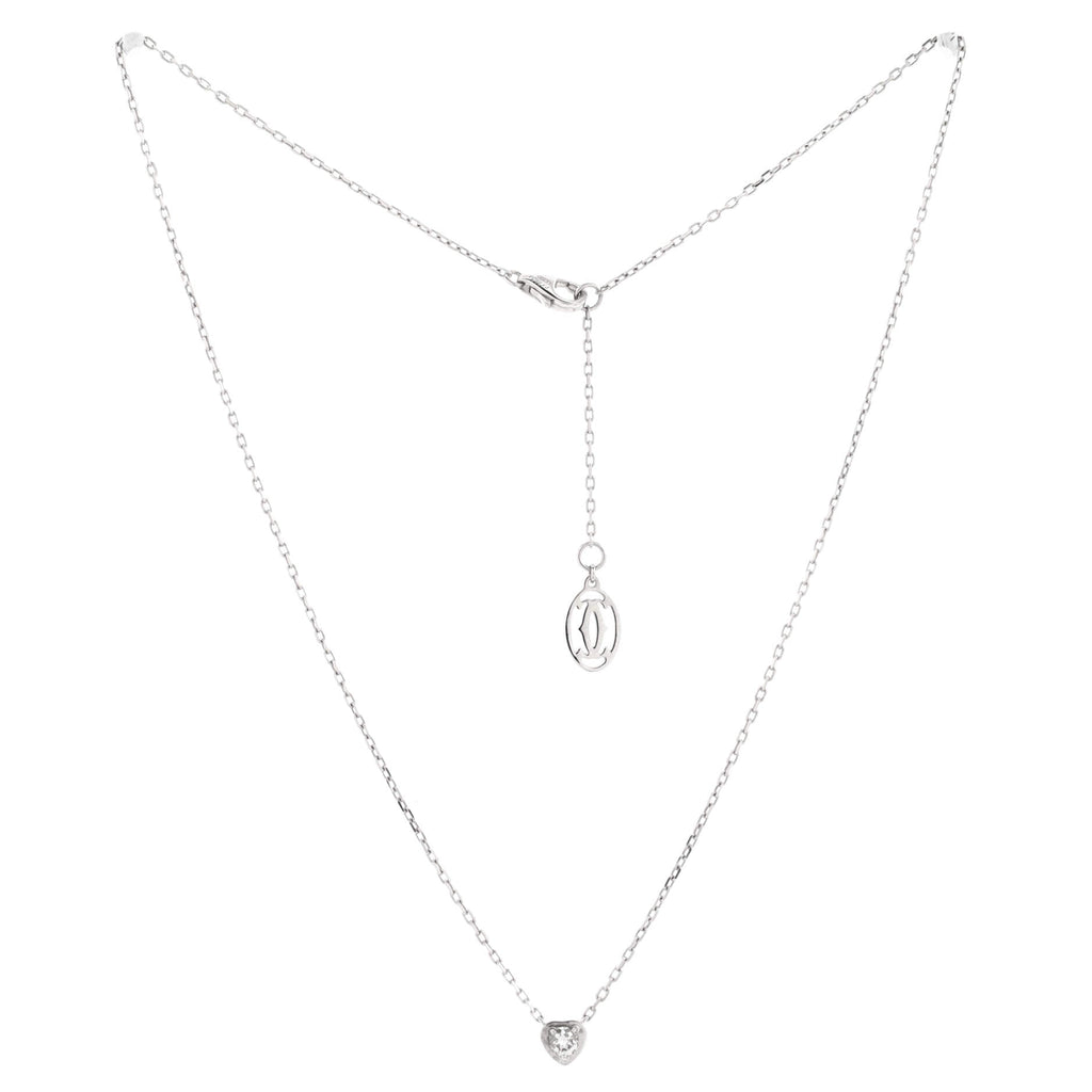 D'Amour Heart Pendant Necklace 18K White Gold with Diamond