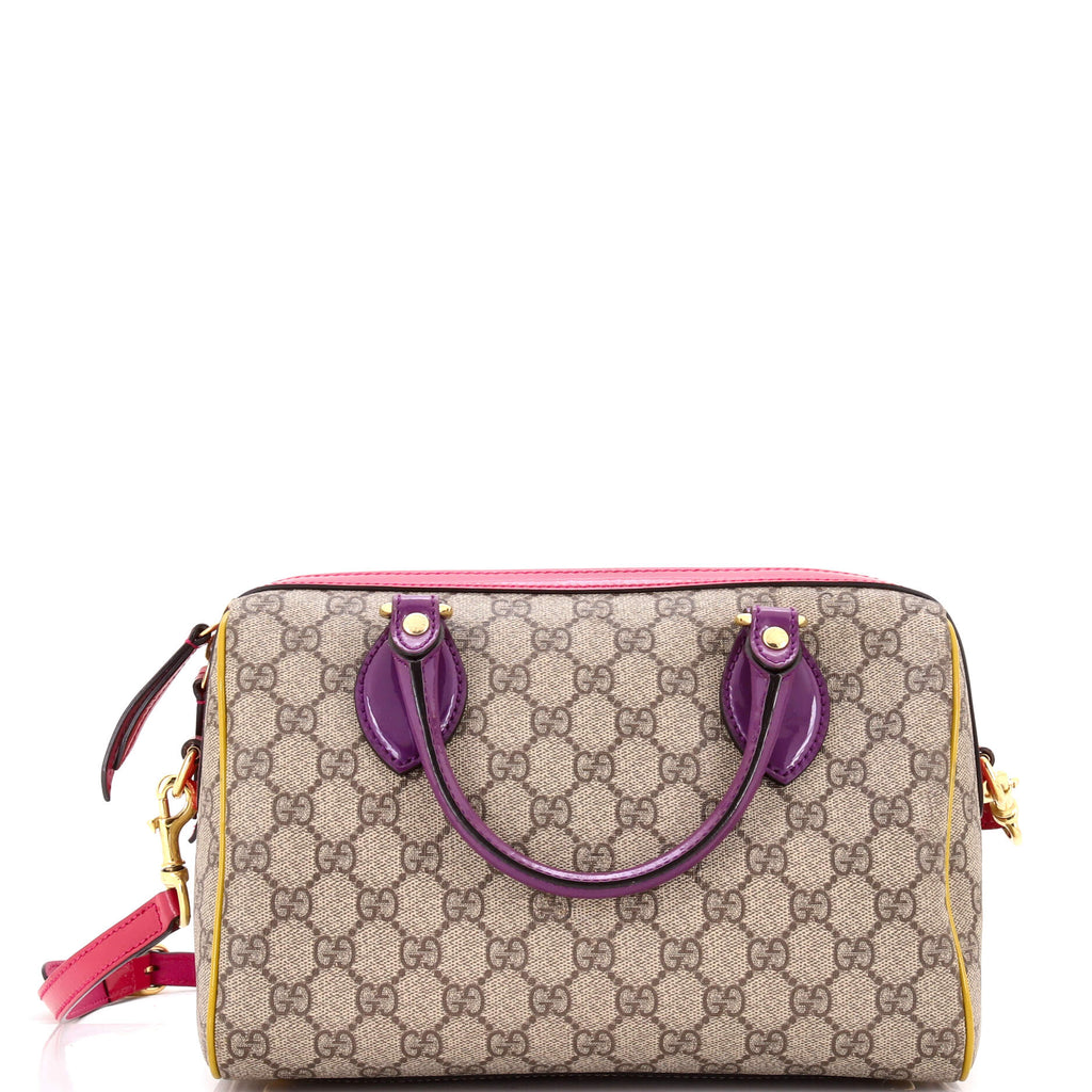 Convertible Boston Bag GG Coated Canvas and Leather Small
