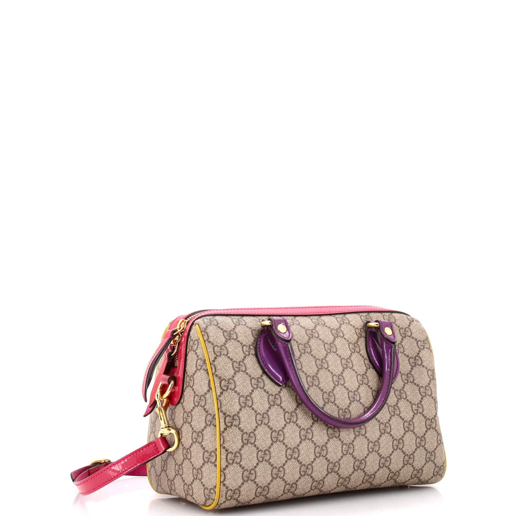 Convertible Boston Bag GG Coated Canvas and Leather Small
