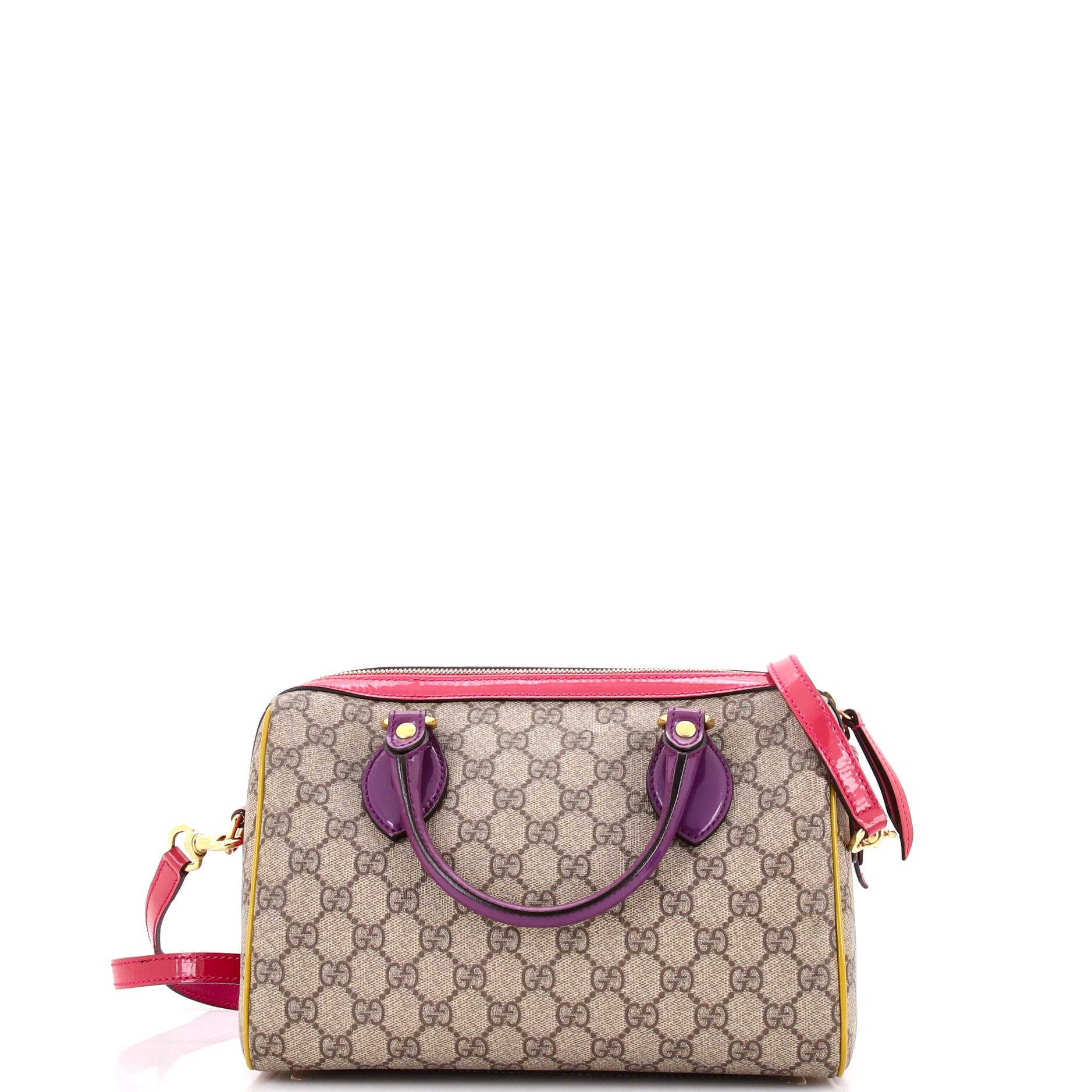 Convertible Boston Bag GG Coated Canvas and Leather Small