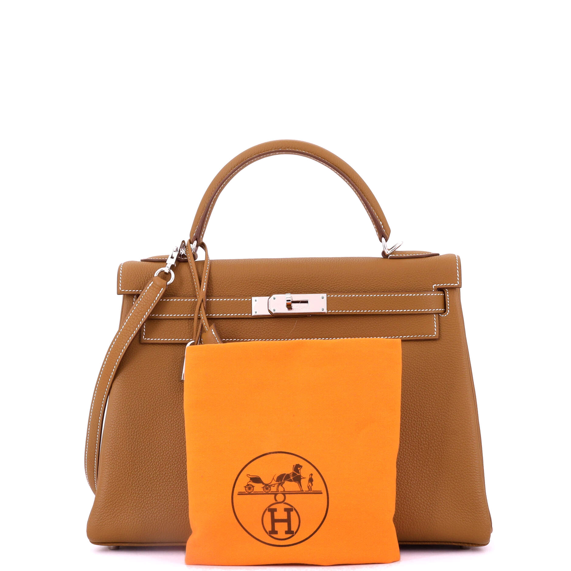 Kelly Handbag Gold Togo with Palladium Hardware 32